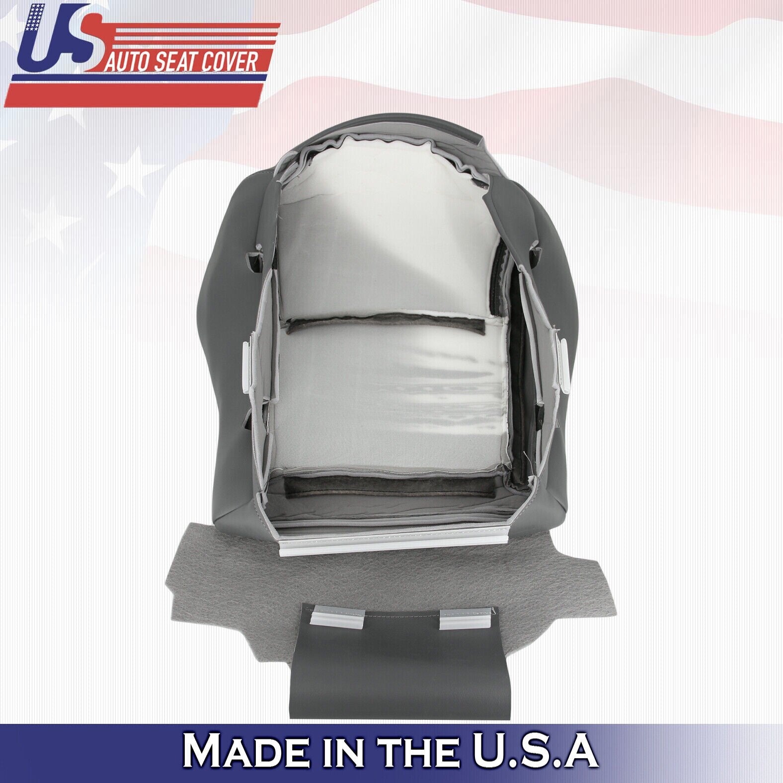 2003 2004 2005 For Honda Pilot Passenger Top & Bottom Leatherette Covers Gray