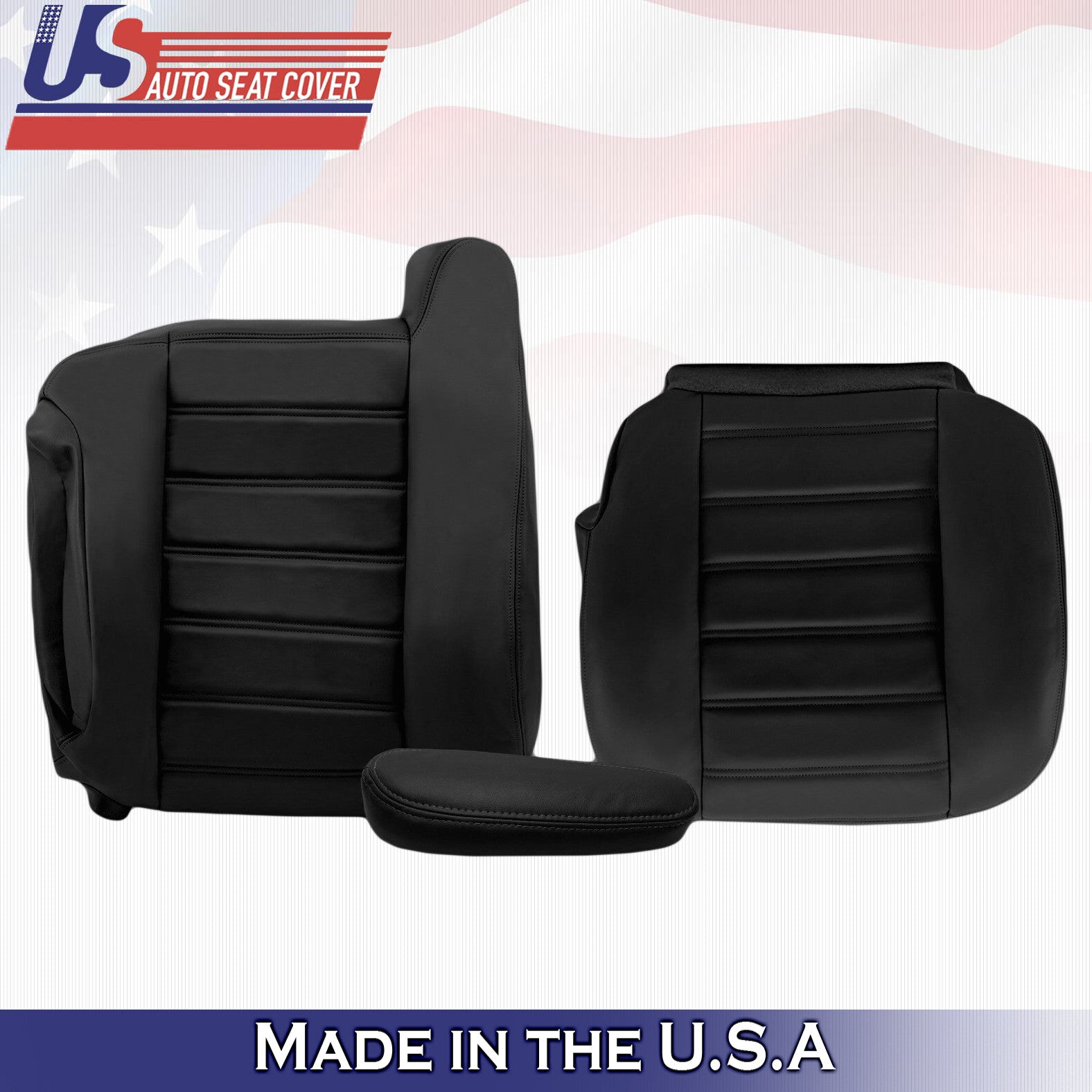 2003 2004 2005 For Hummer H2 Driver Top Bottom & Armrest Leather Seat Covers