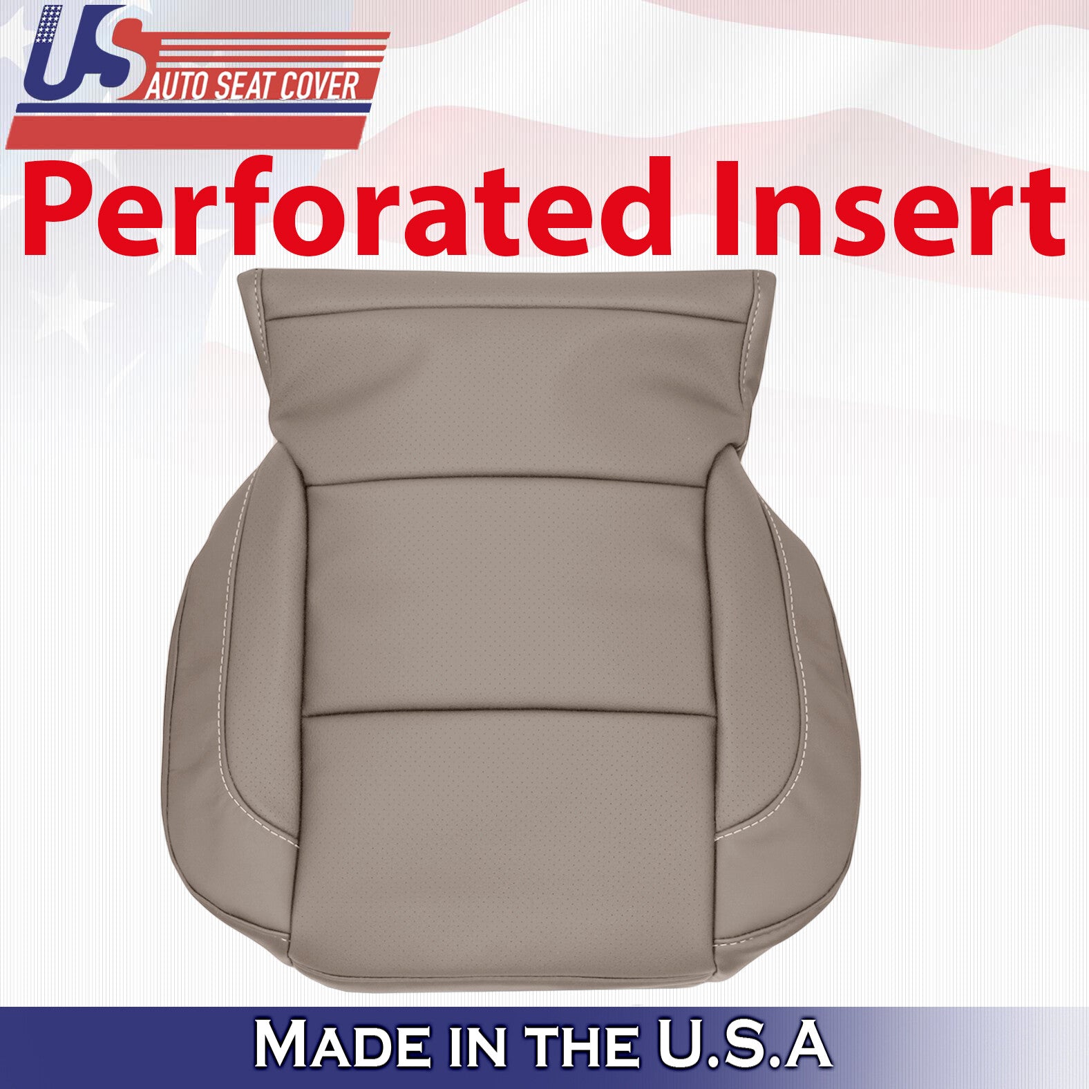 For 2014-2019 GMC Yukon Sierra Driver Bottom Perforated Leather Seat Cover Tan