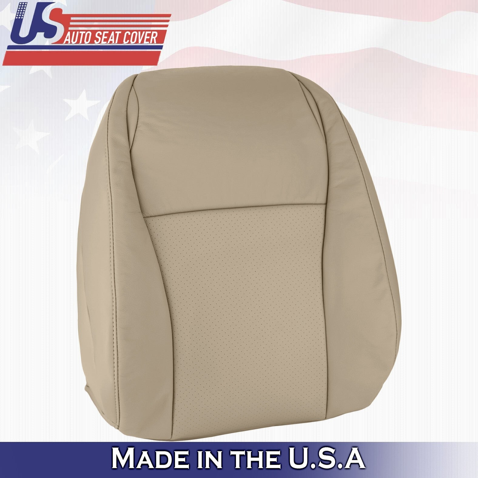 2006 2007 For Toyota Highlander Driver Top Perforated Leather Seat Cover Tan