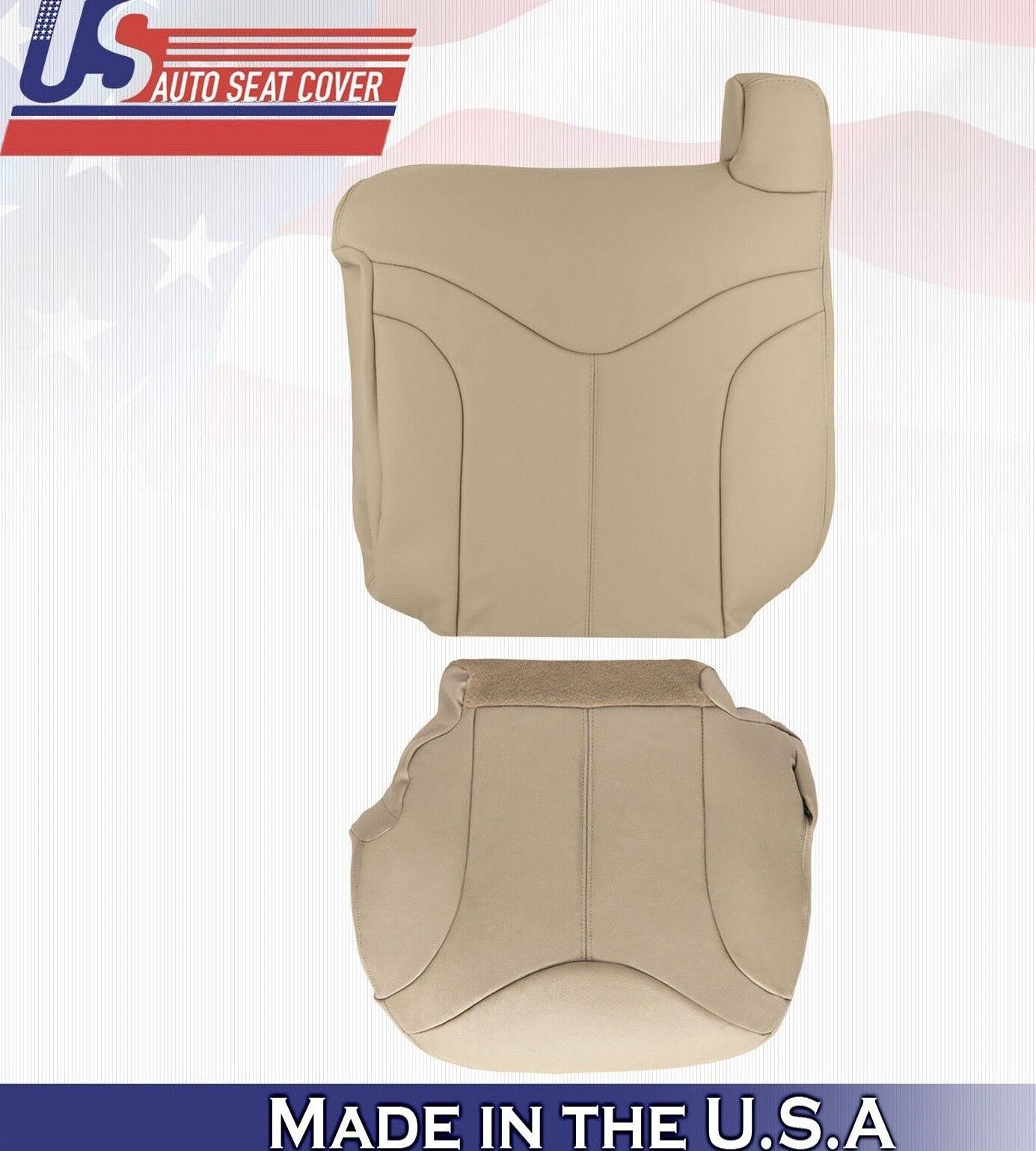 2001 2002 For GMC Yukon XL SLT SLE Driver Top & Bottom 2x Leather Covers Tan