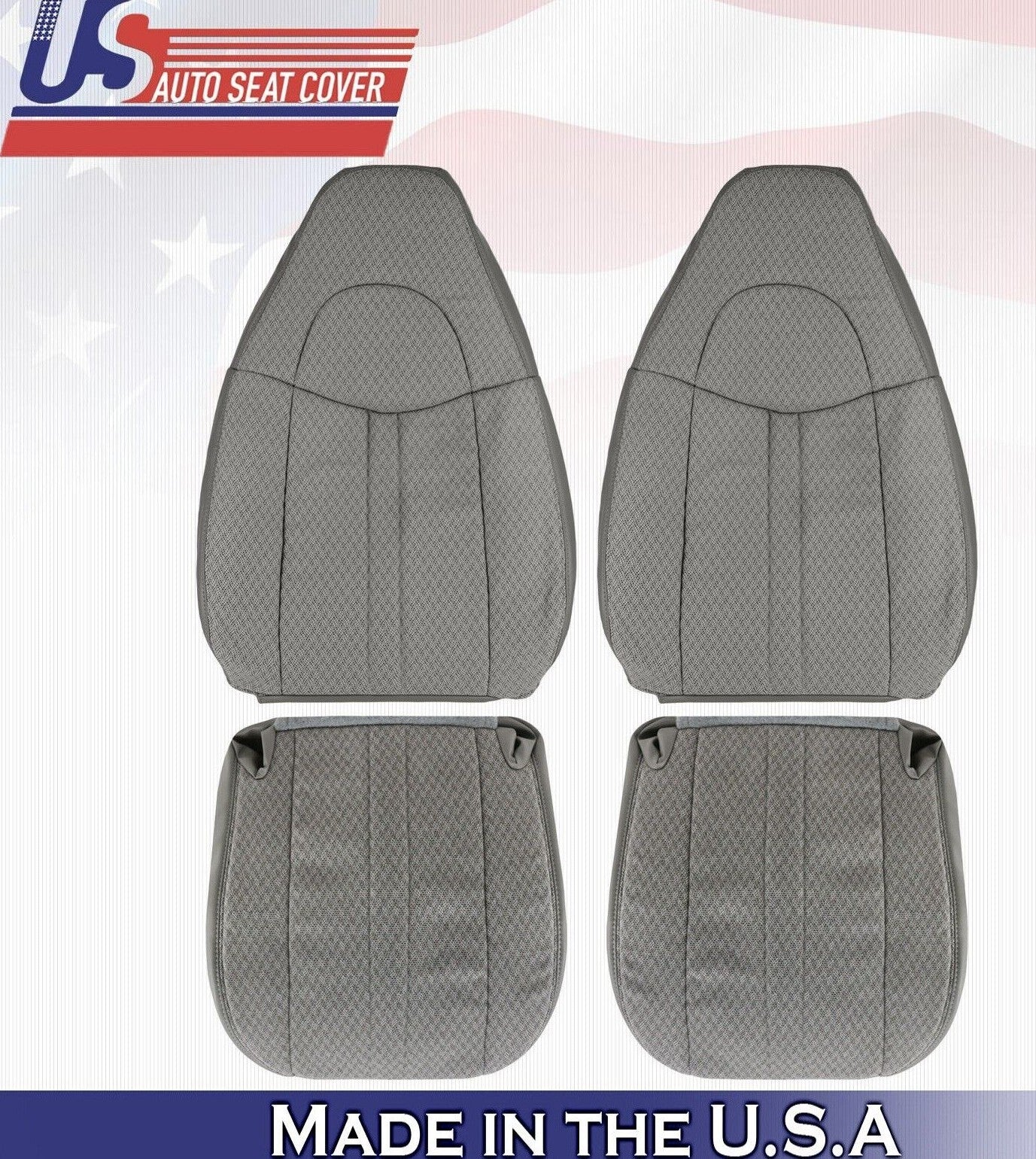 2013 2014 For Chevy Express 1500 2500 3500 2x Top & 2x Bottom Cloth Covers Gray