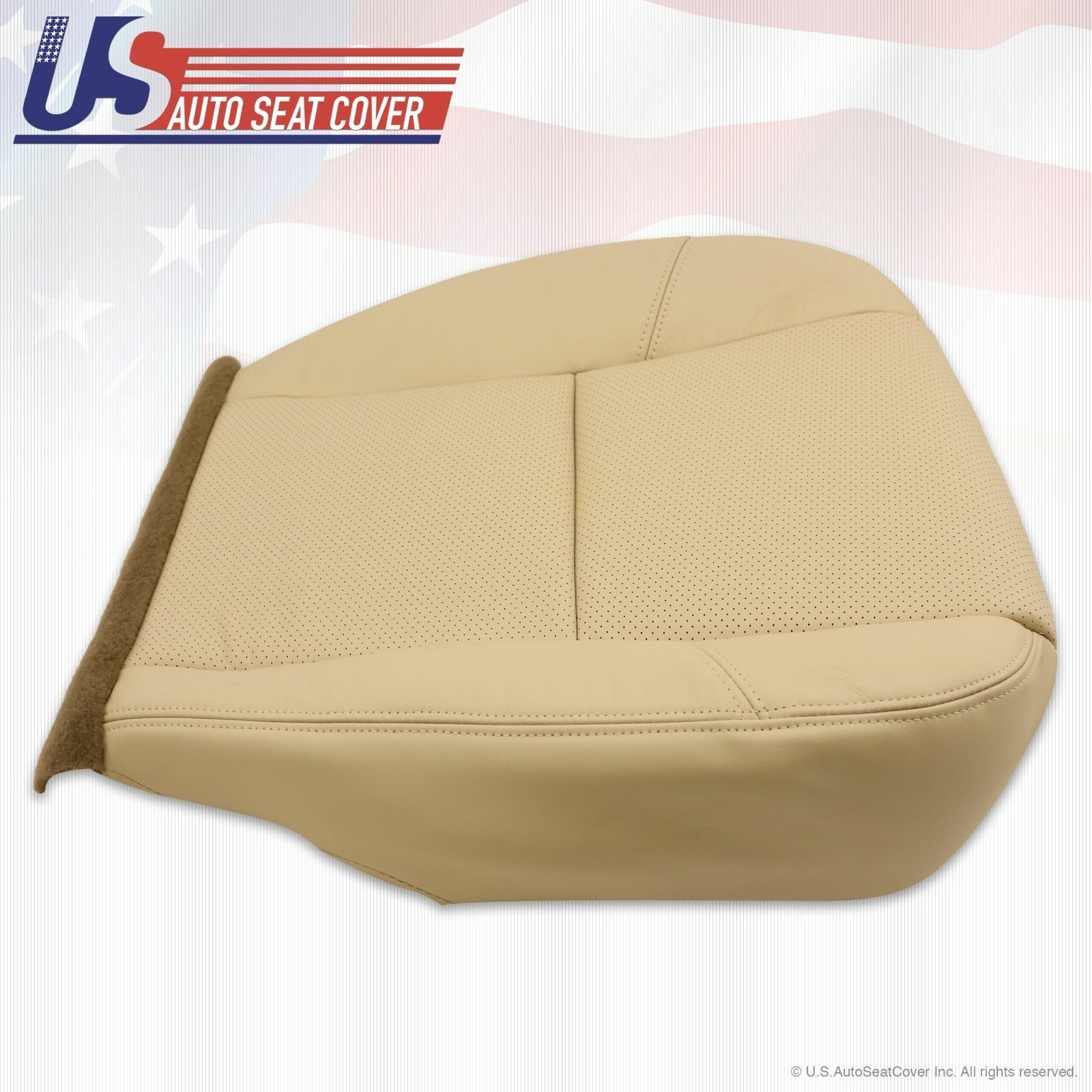 2011 Cadillac Escalade Driver Side Seat Bottom Leather Cover Tan Perforated