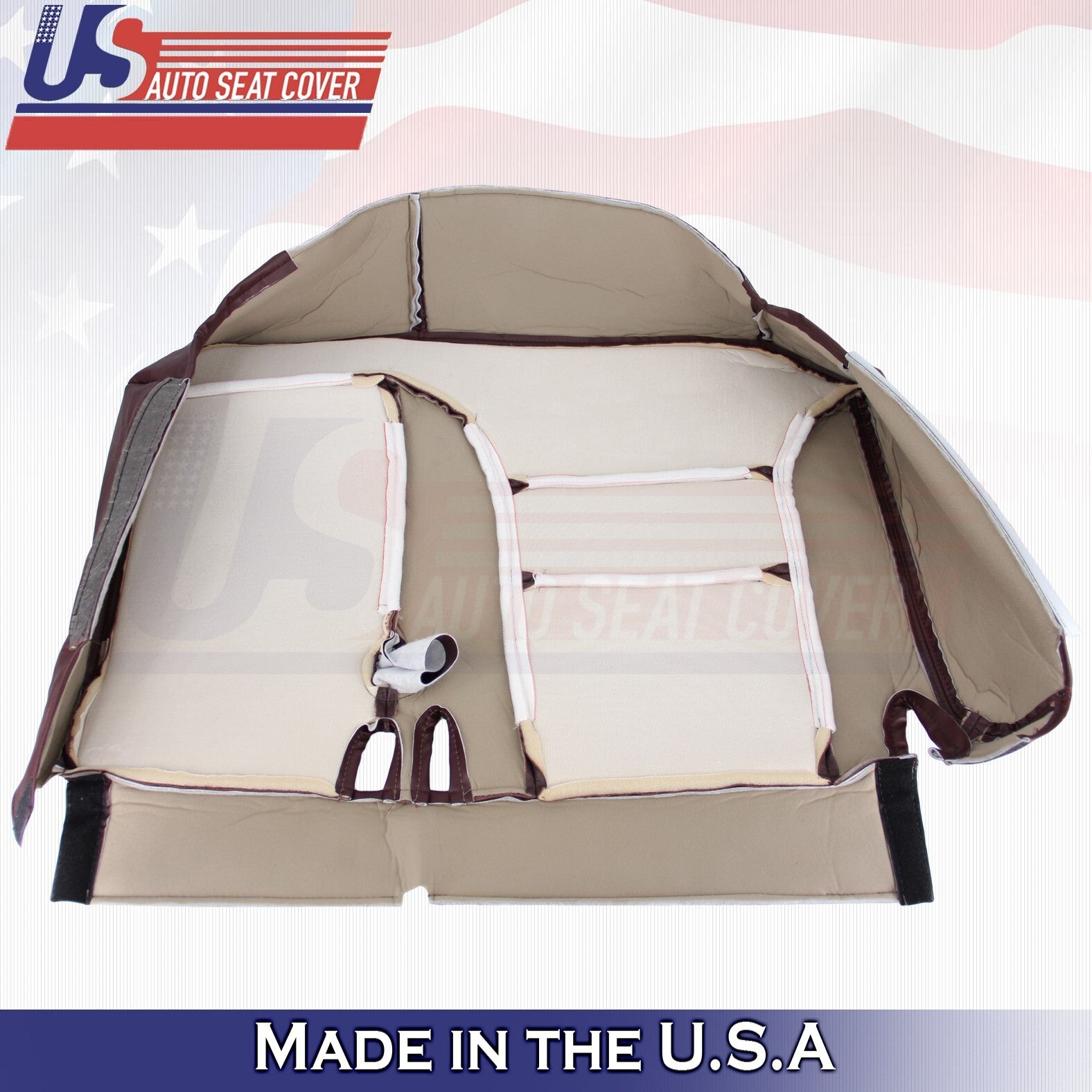 1997 1998 For Chevy Silverado 1500 2500 3500 2 Top & 2 Bottom Leather Covers Red
