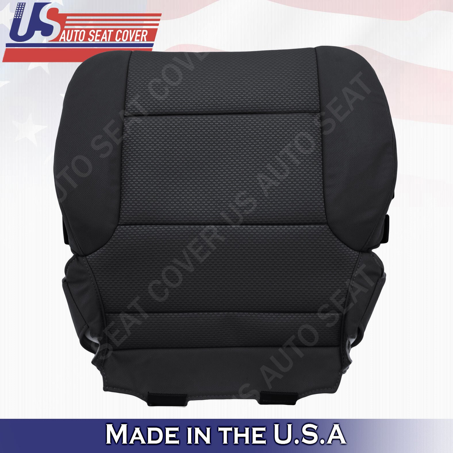 2014 to 2018 Chevy Silverado 1500 Driver Bottom Cloth Seat Cover Ebony Black