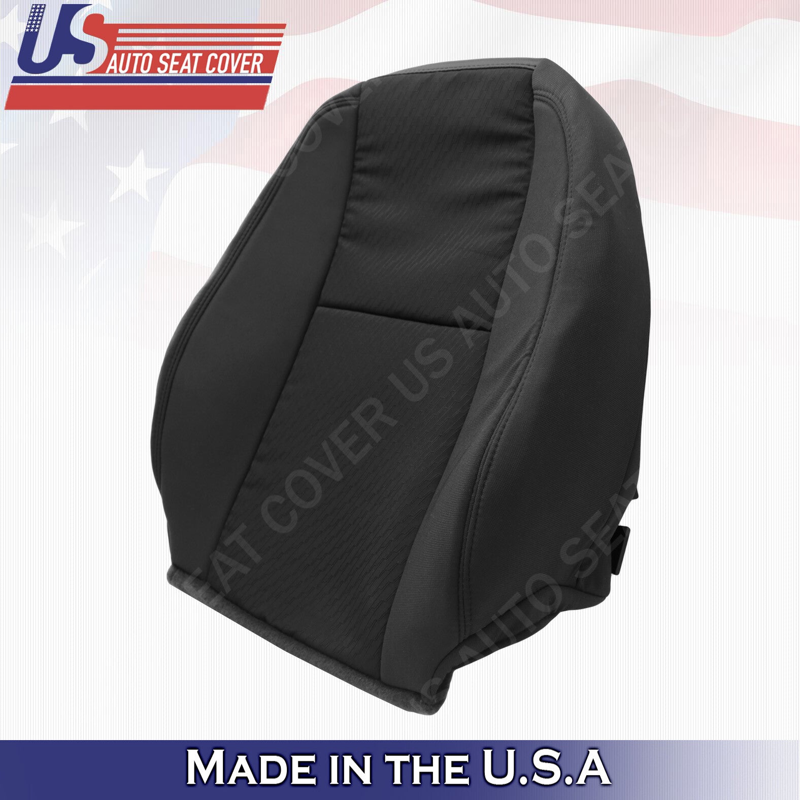 Fits 2009 to 2014 Chevy Silverado Front Driver Top Cloth Seat Cover Ebony Black