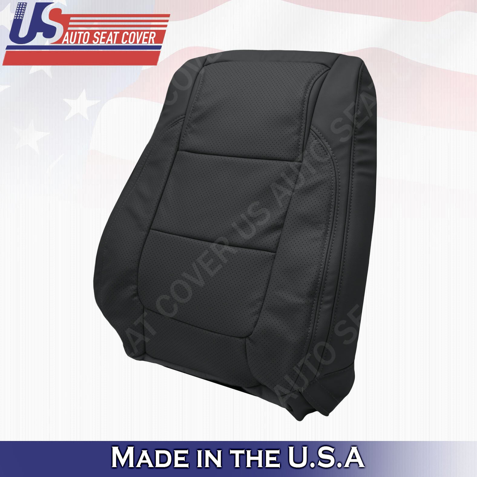 Front PASSENGER Top & Bottom Leather Perf Cover Black 2011 to 2015 Ford Explorer