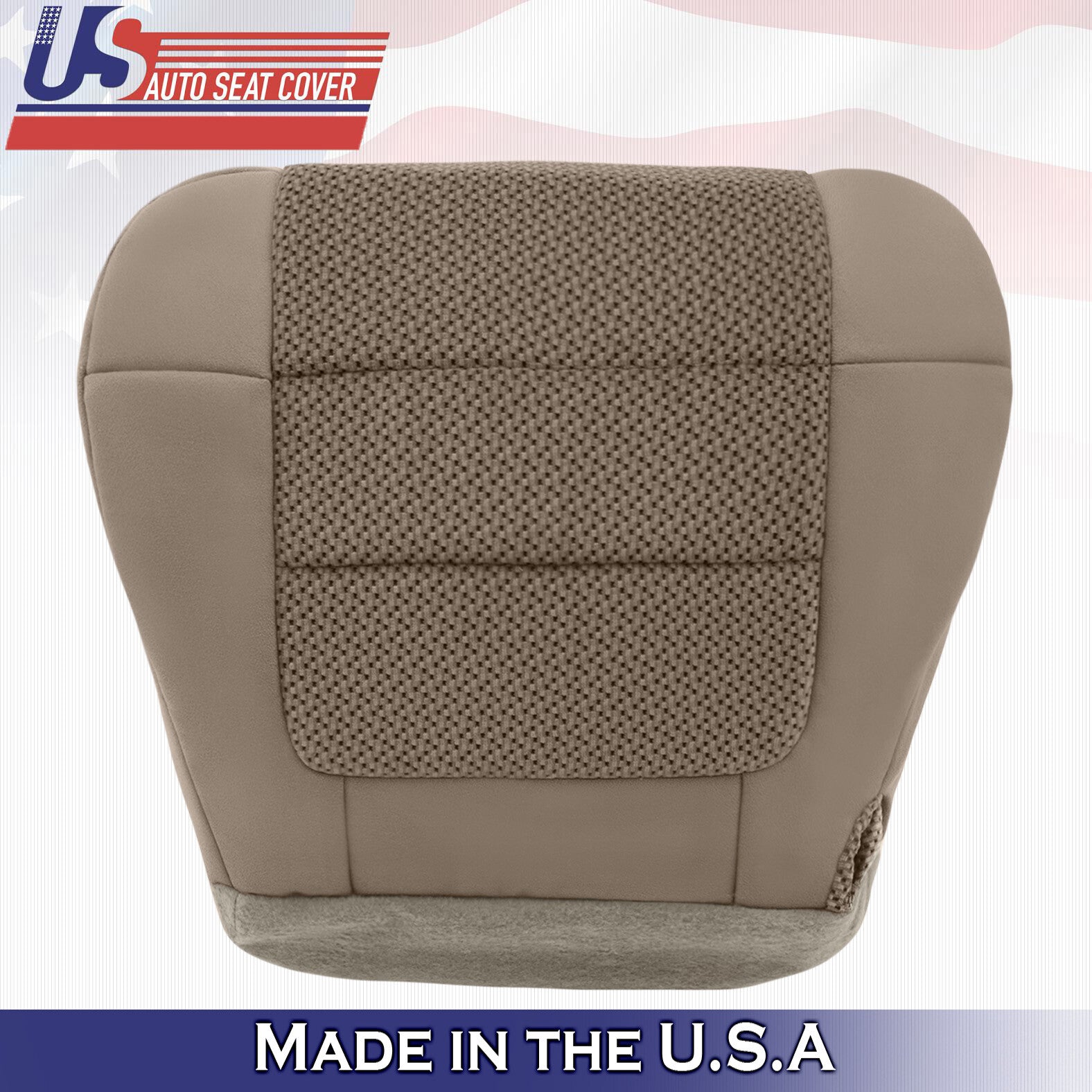 2001- 2003 Ford F150 XLT Front DRIVER Bottom Cloth Seat Cover Med Parchment Tan