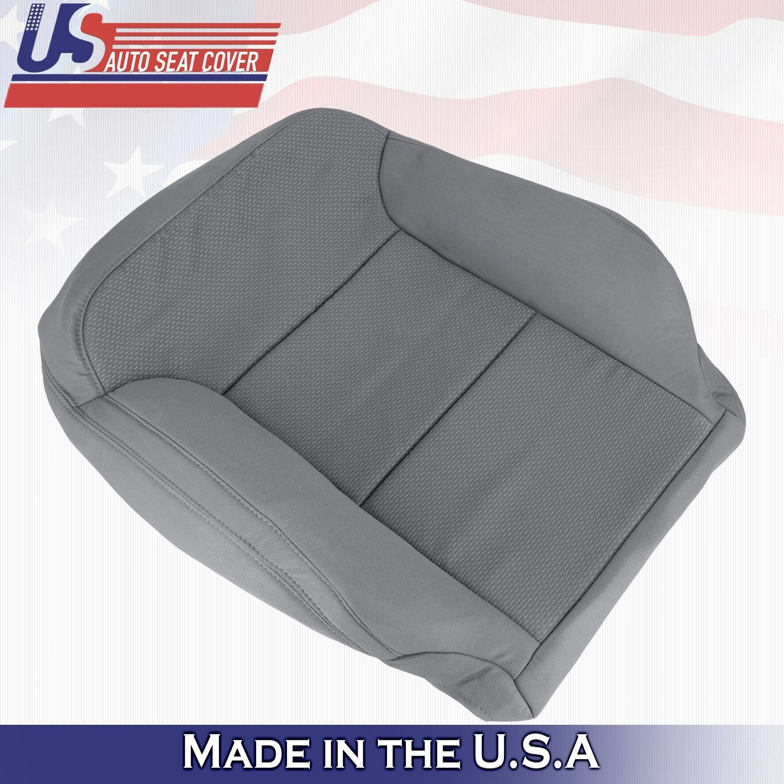 2019 For Chevy Silverado 2500 3500 Passenger Top & Bottom Cloth Seat Covers Gray