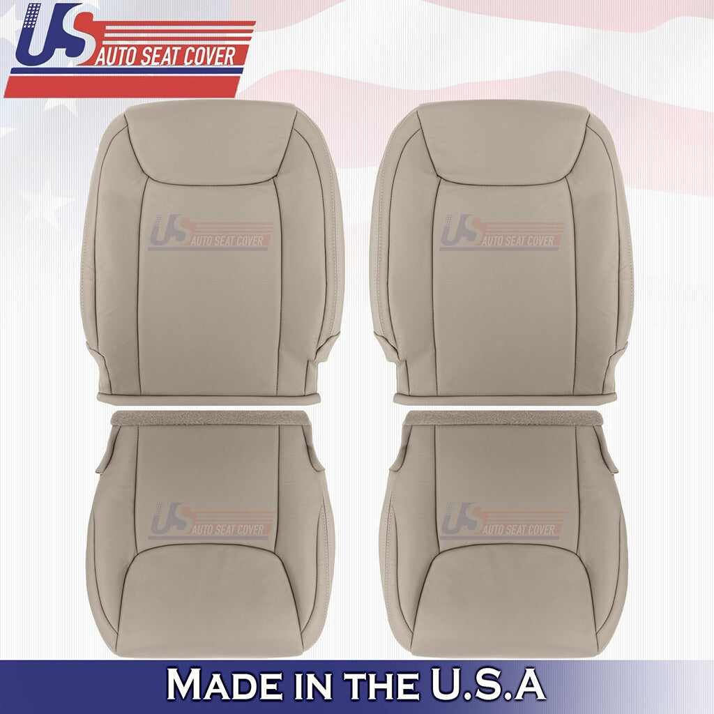 2004 to 2010 For Toyota Sienna Front Set Bottoms & Tops Leather Seat Cover Tan