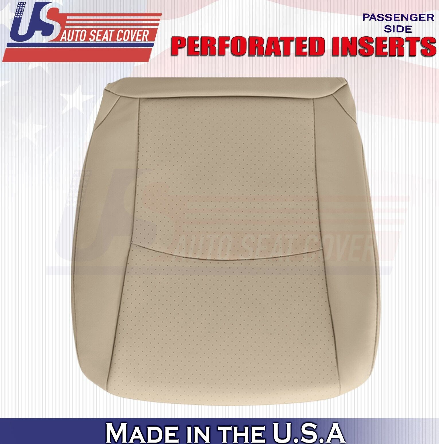 2012 2013 For Toyota Highlander Passenger Bottom Perf Leather Seat Cover Tan