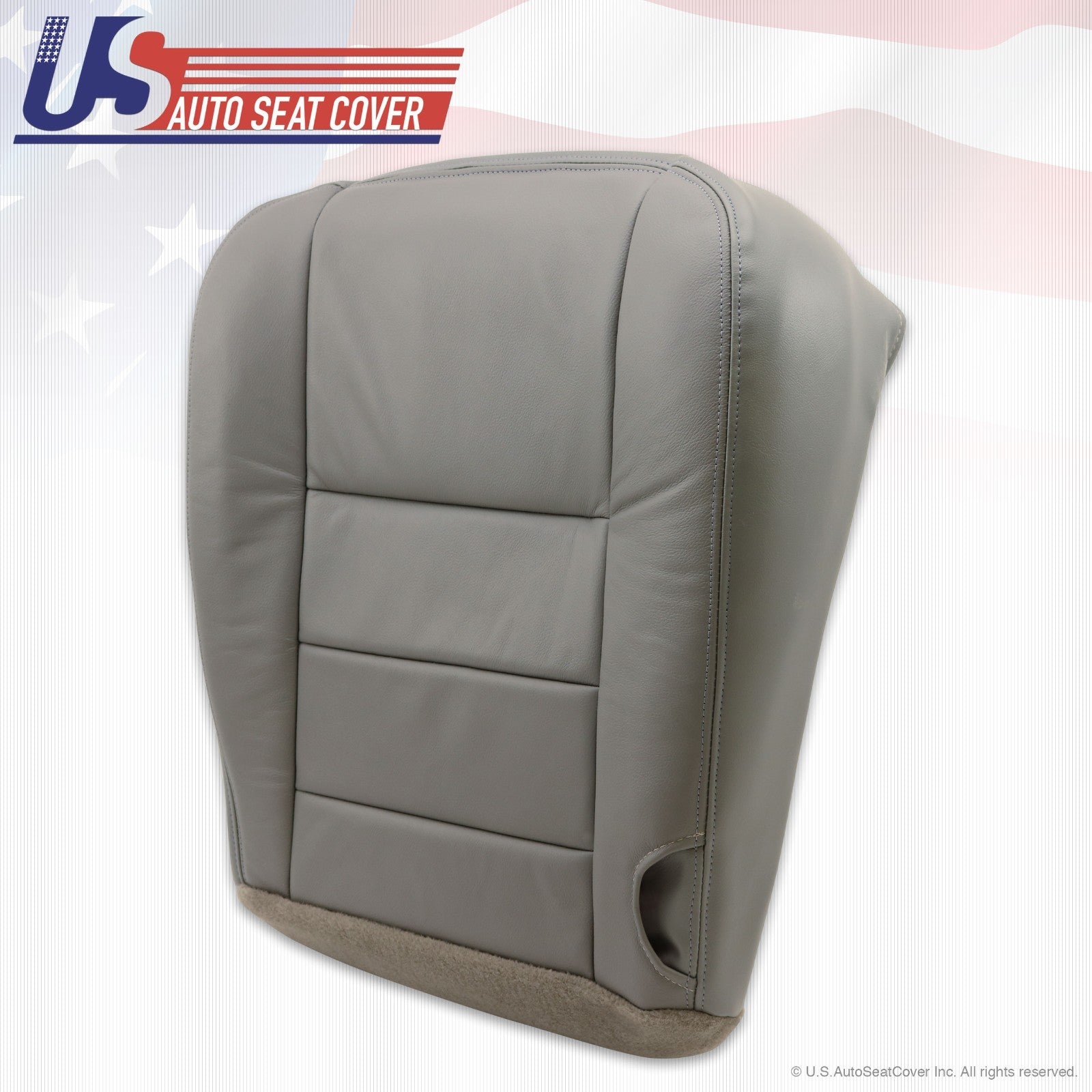 2002-2006-2007 Ford F250, F350 Lariat Passenger Bottom Leather Seat Cover Gray