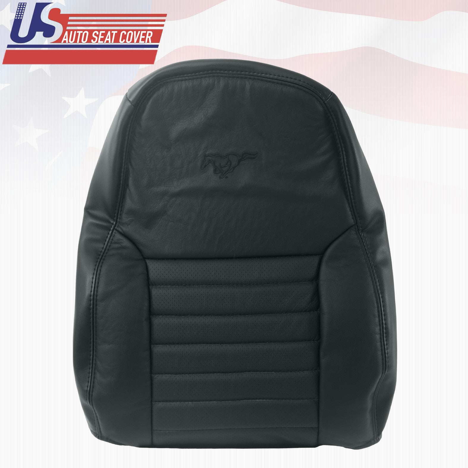 1999 to 2004 Fits Ford Mustang GT Driver Lean Back Leather Seat Cover Black