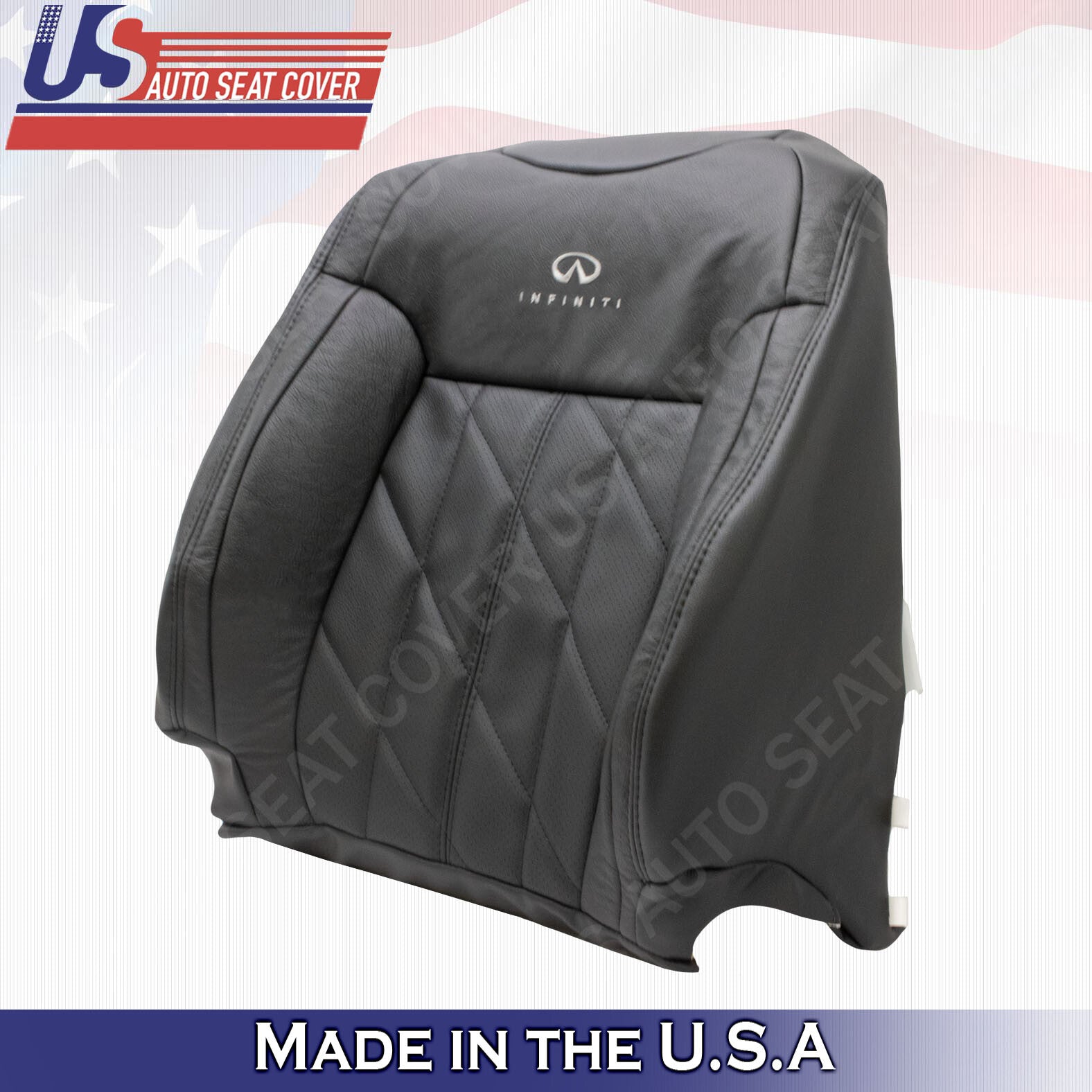 2014 2015 2016 2017 Infinity FX37 Front Passenger Top Leather Seat Cover Black
