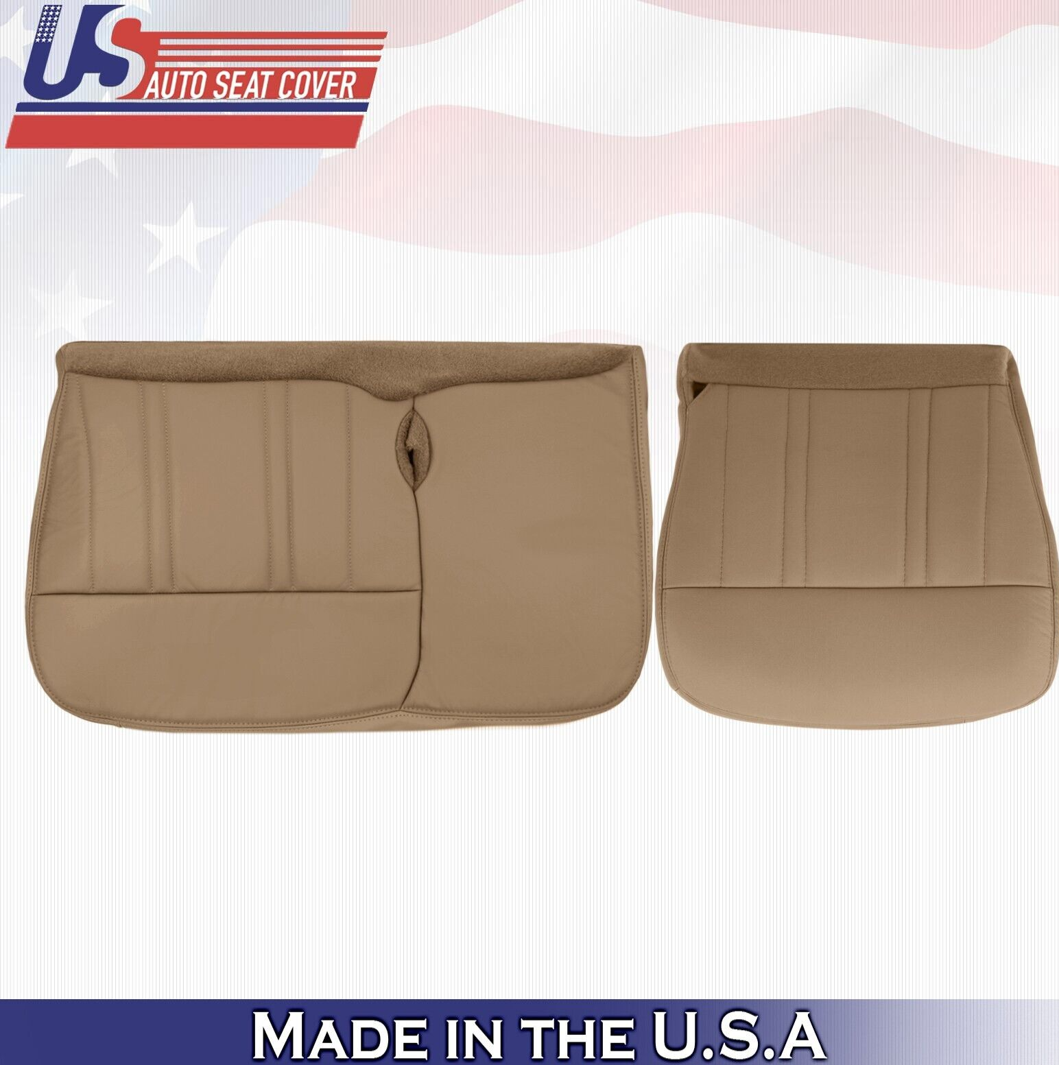 1997 For Ford F150 Lariat XLT Driver & Passenger Bottom Leather Seat Covers Tan