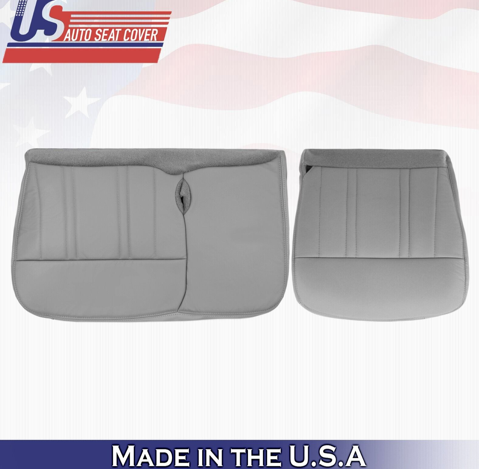 1997 For Ford F150 Lariat XLT Driver & Passenger 2x Bottom Leather Covers Gray