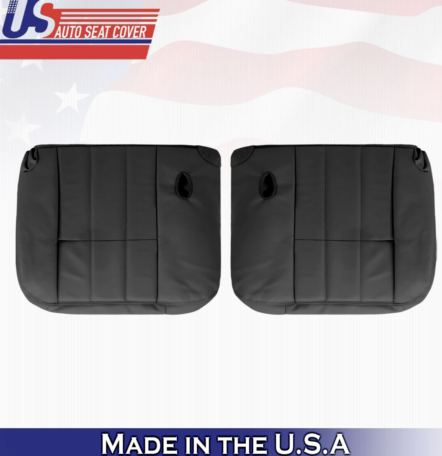 2007 For Mercury Grand Marquis Driver & Passenger Bottom Leather Seat Covers BLK