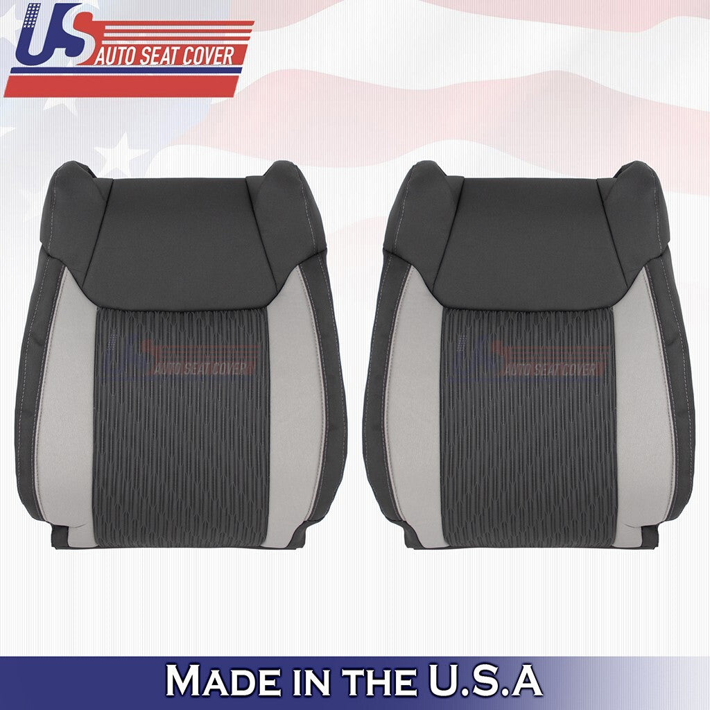 2014 to 2021 For Toyota Tundra Driver & Passenger Uppers Cloth Cover 2Tone Black
