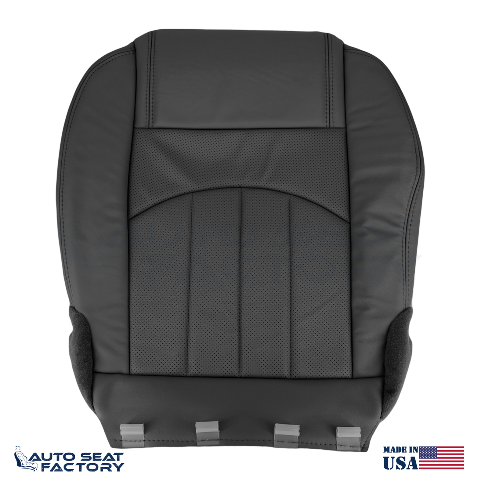 Fits 2013 - 2017 GMC Acadia Perforated Driver Bottom Black Vinyl Seat Cover