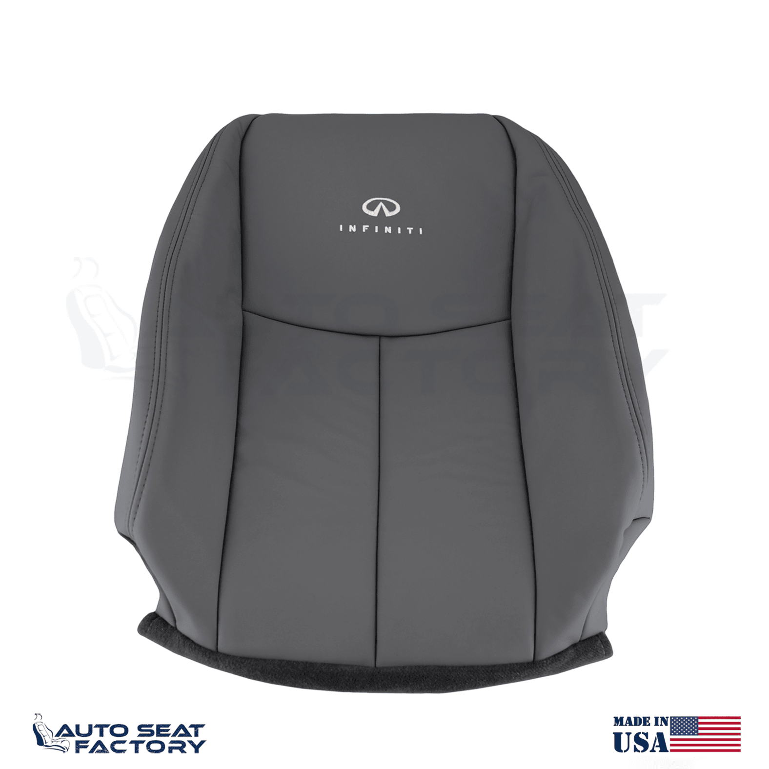 2014 - 2020 Fits Infiniti Q50 PASSENGER Top Black Vinyl SOLID Seat Cover