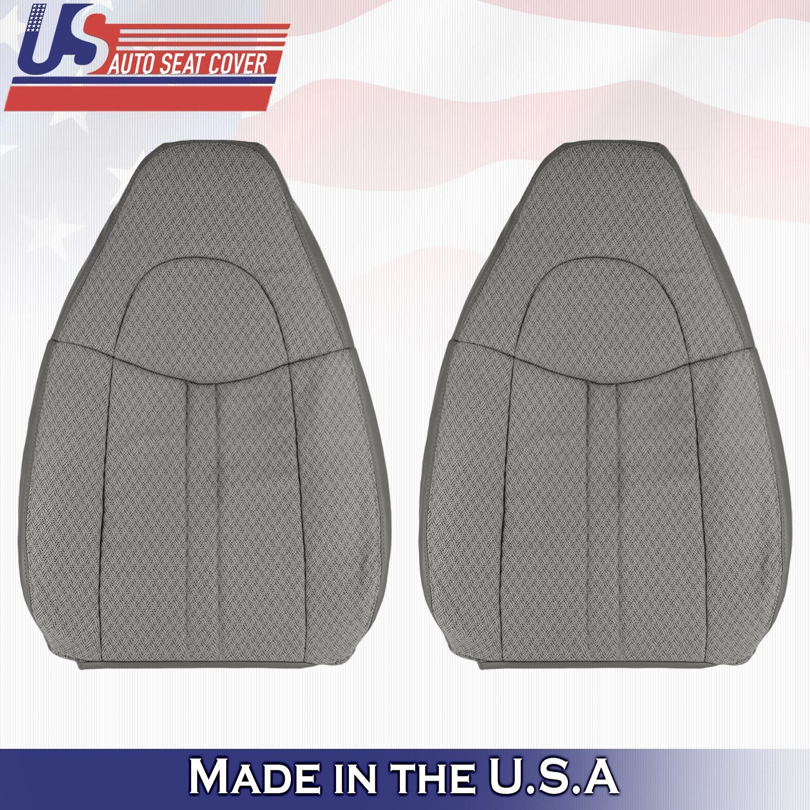 2003 to 2014 Fits Chevy Express Van Front Set Bottoms &Tops Cloth Cover Gray