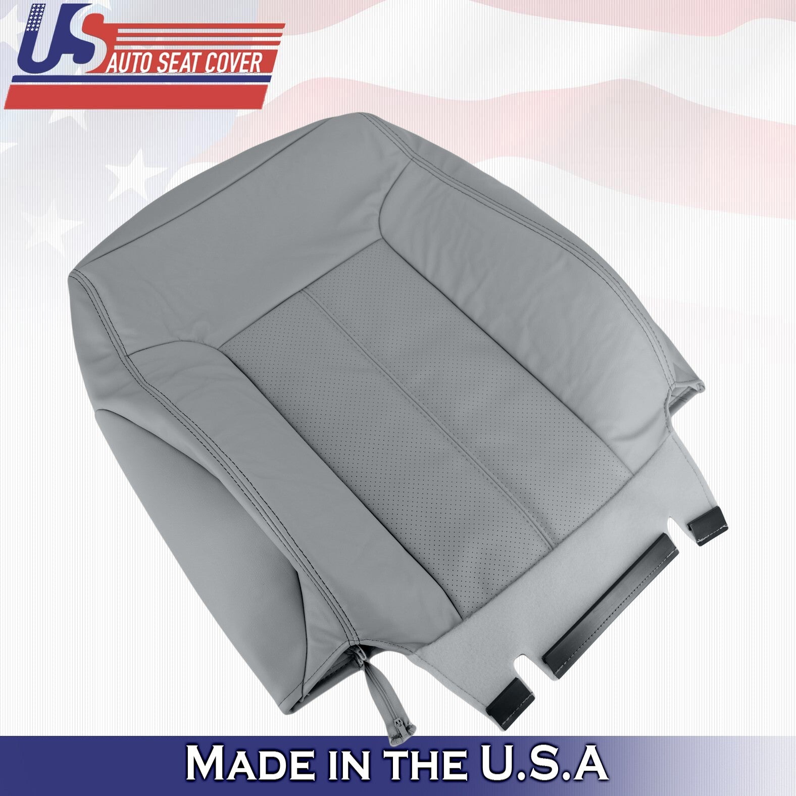 2011 to 2016 For Ford F450 F550 Lariat 2 Top & 2 Bottom Leather Seat Covers Gray