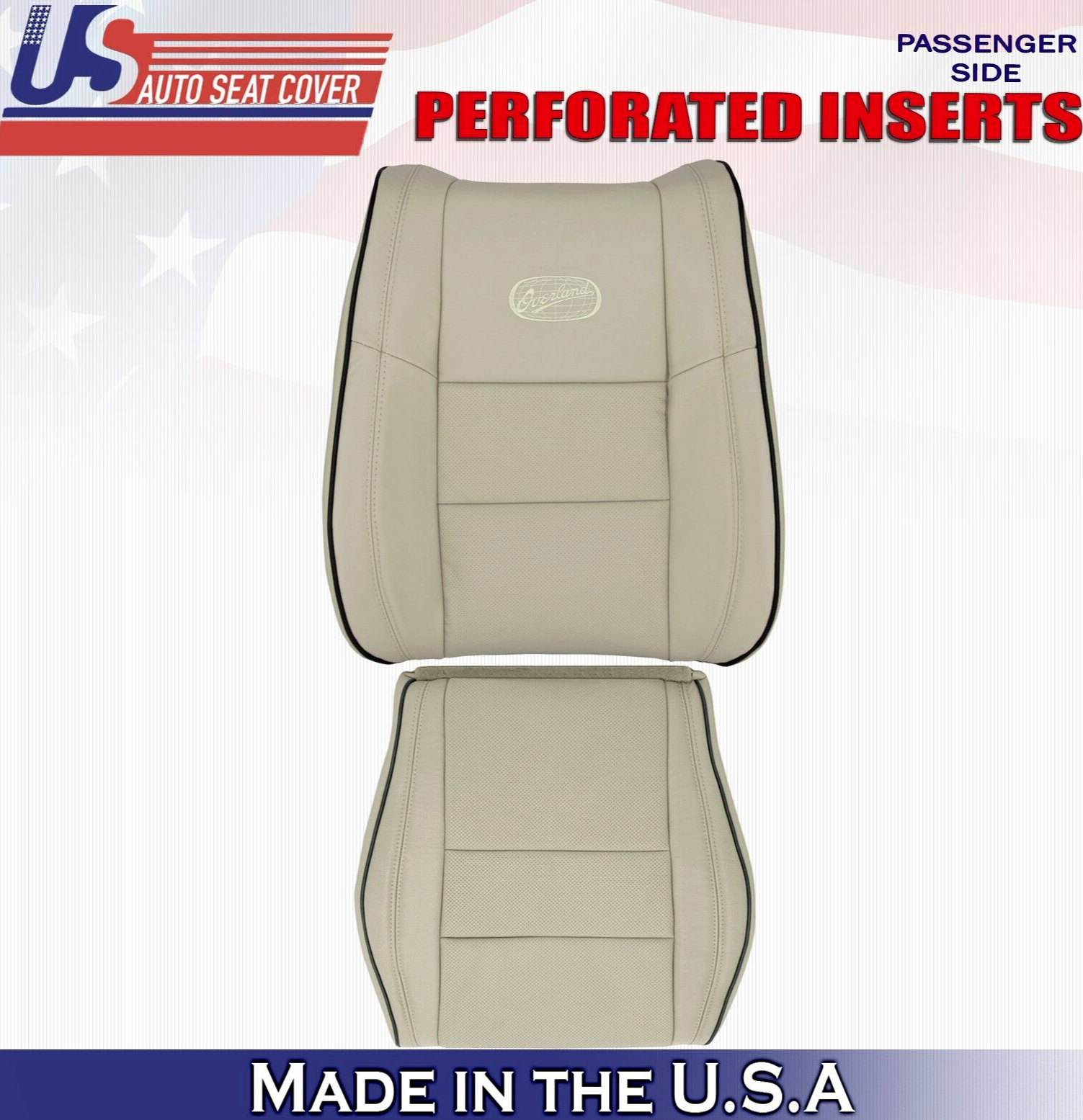 2017 For Jeep Grand Cherokee OVERLAND Passenger Top & Bottom Leather Covers Tan