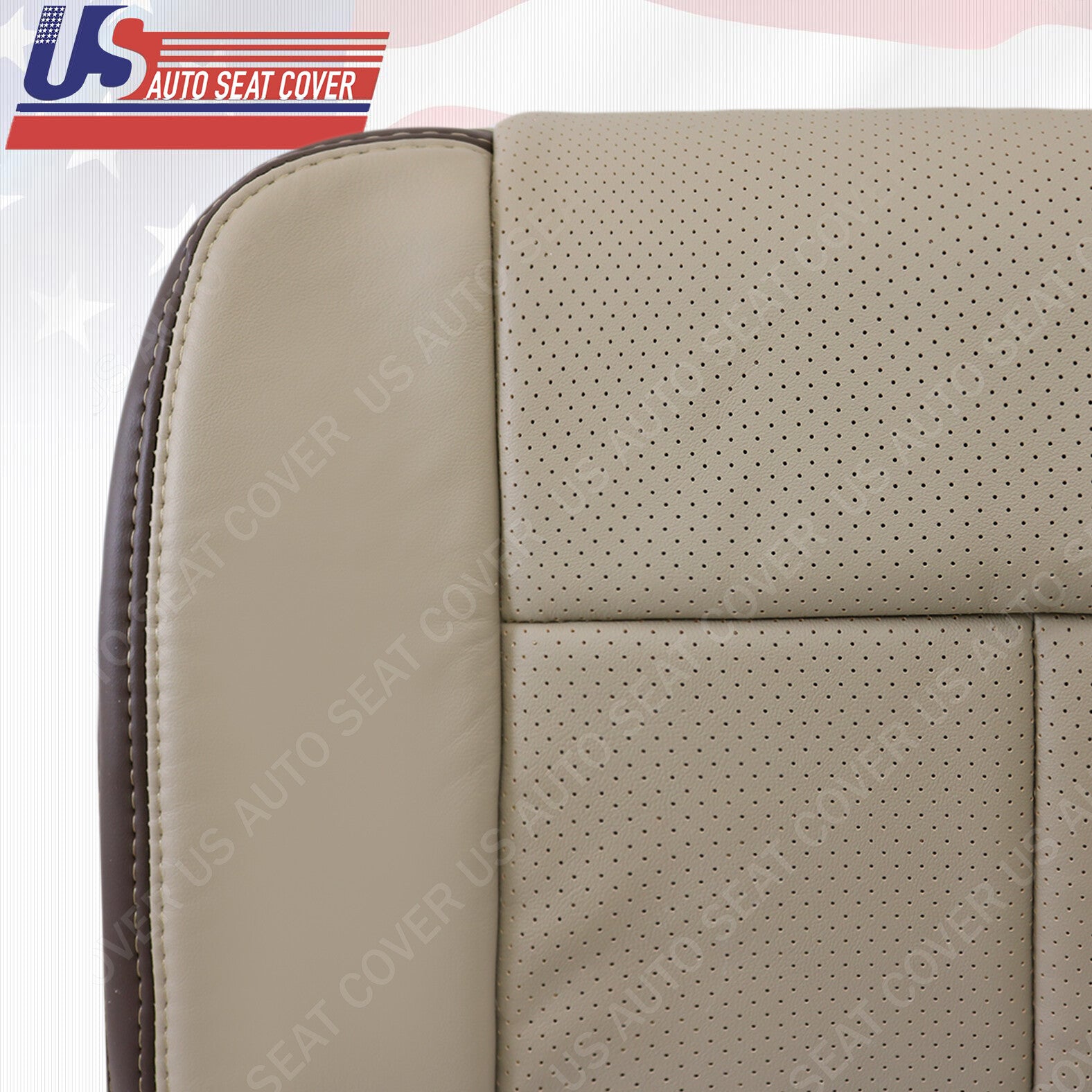 PASSENGER Bottom PERFORATED Leather Cover StoneGray 2009 2010 Ford F150 Platinum