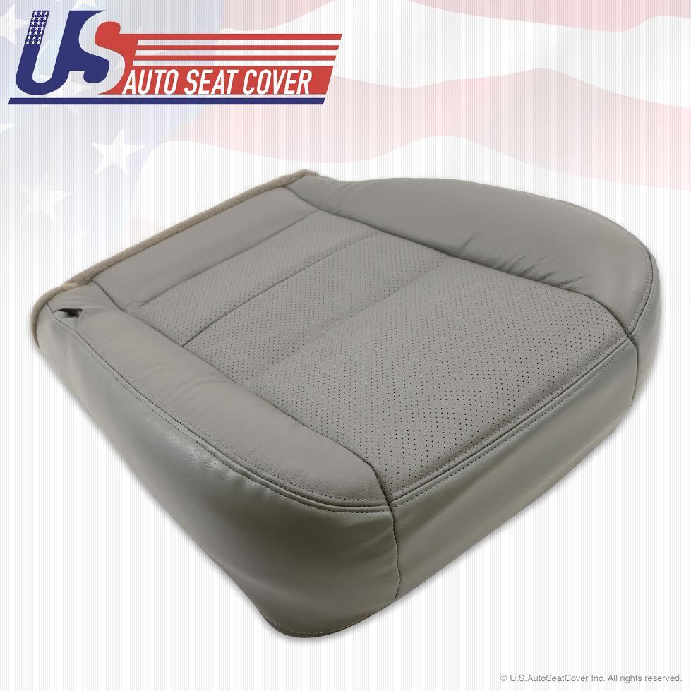 2002 to 2007 Ford F-250 Diesel Lariat Bottom Leather Seat Cover Gray Perforated