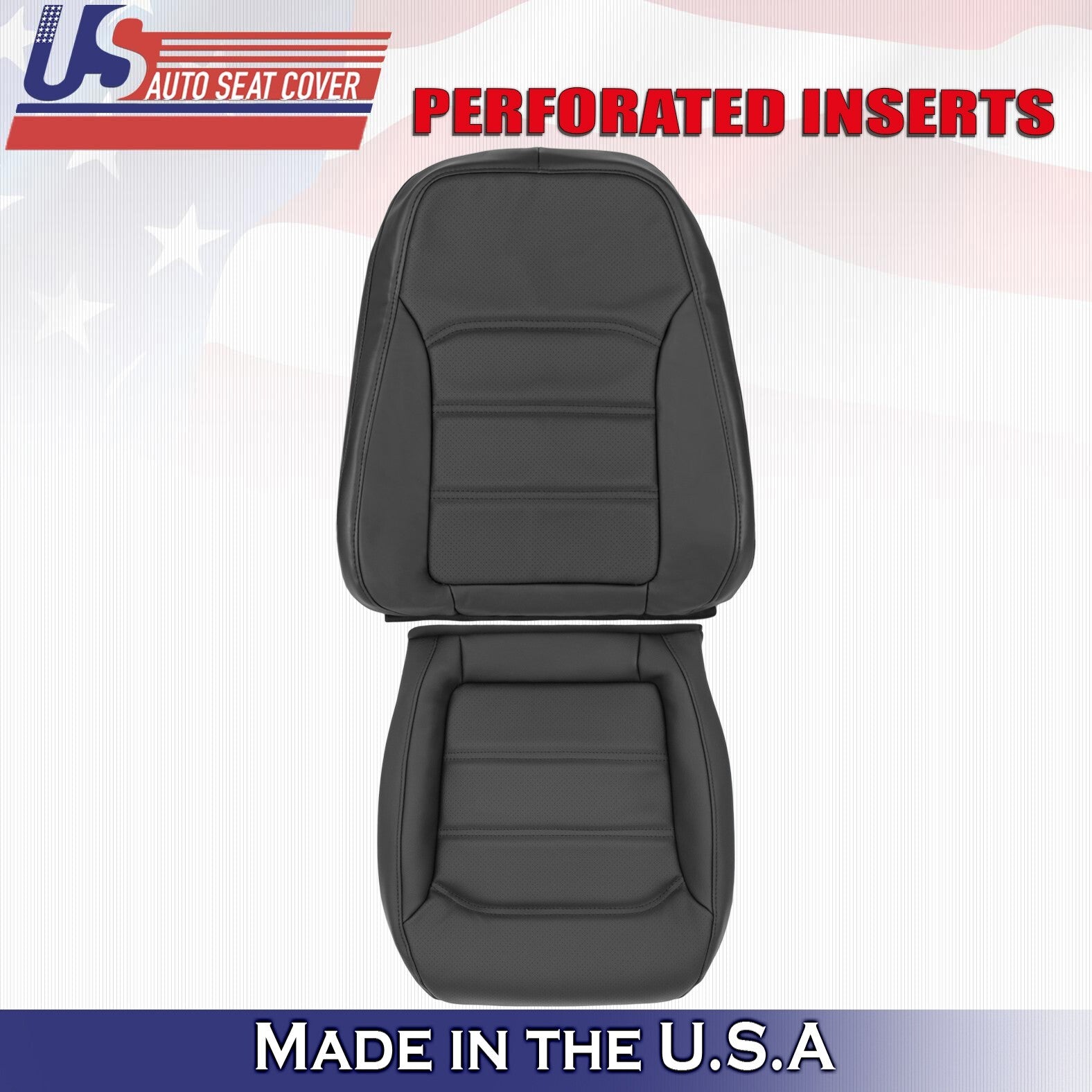 2012 to 2020 Fits Volkswagen Passat Driver Bottom & Top Leather Seat Cover Black