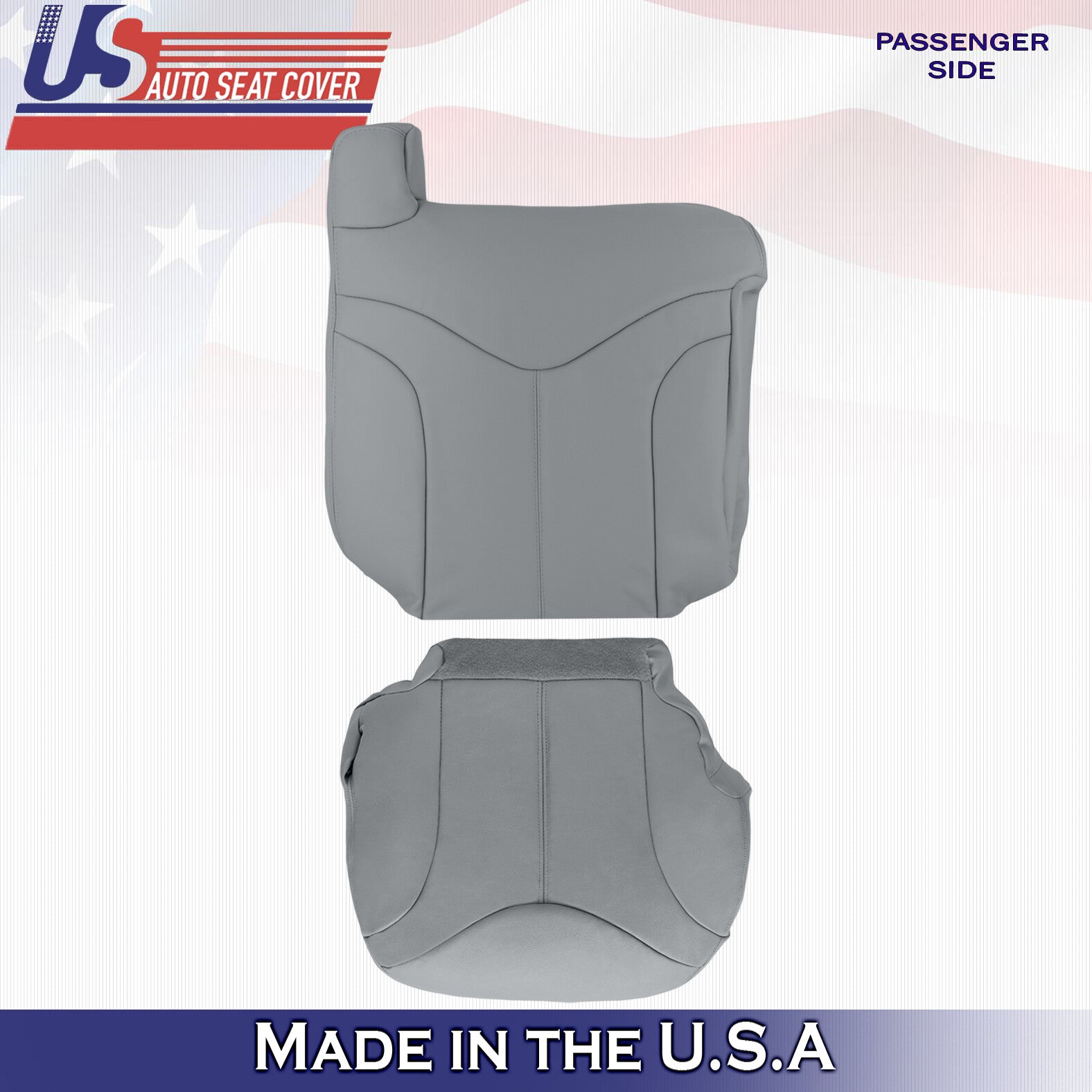 1999 2000 For GMC Yukon XL SLT SLE Passenger Top & Bottom Leather Covers Gray