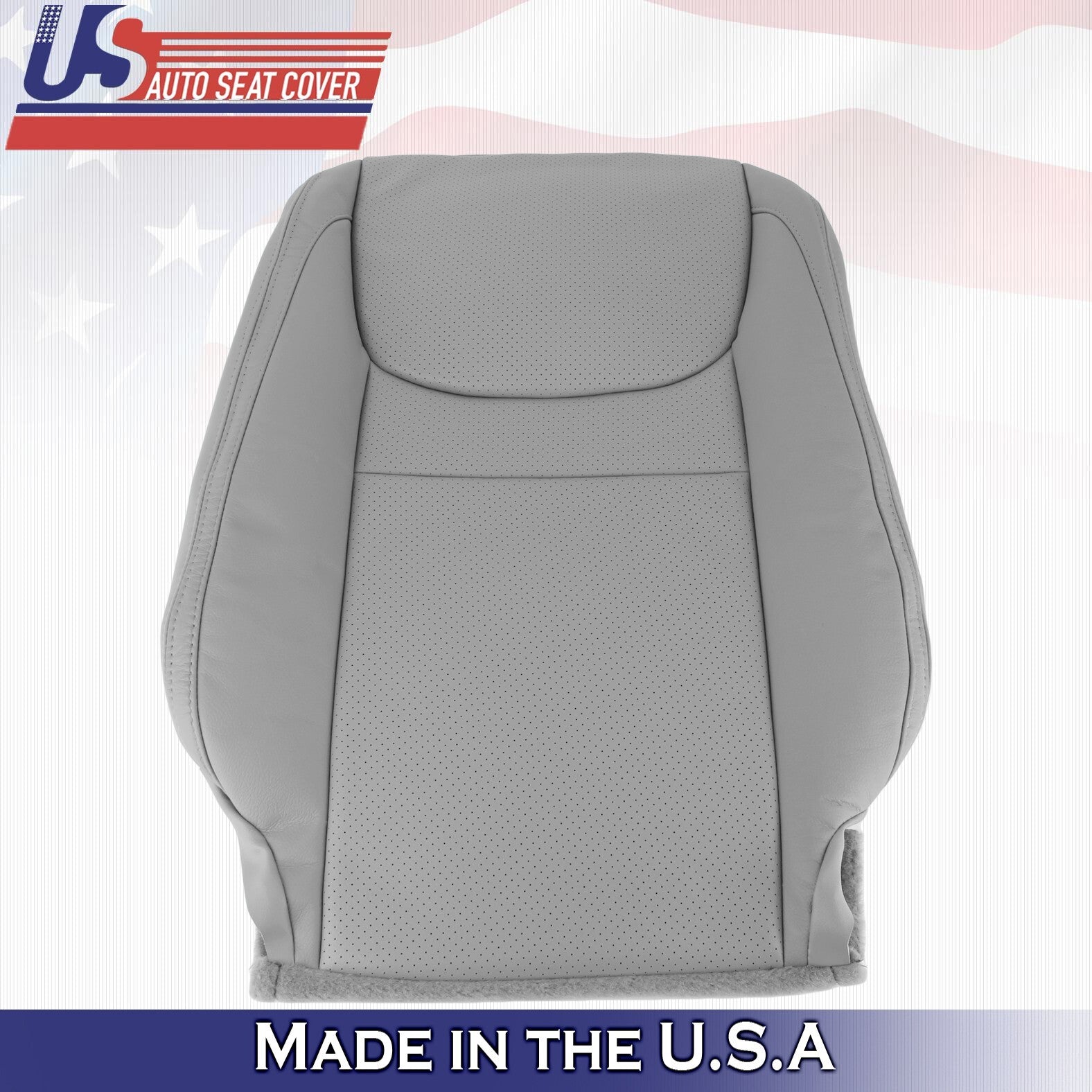 2001 2002 2003 For Toyota Highlander Driver Top & Bottom Leather Seat Cover Gray