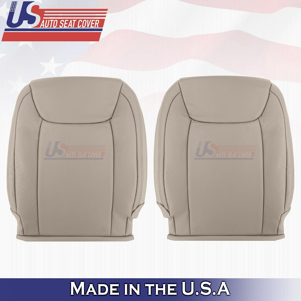 2004 to 2010 Fits Toyota Sienna Driver & Passenger Tops Leather Seat Covers Tan