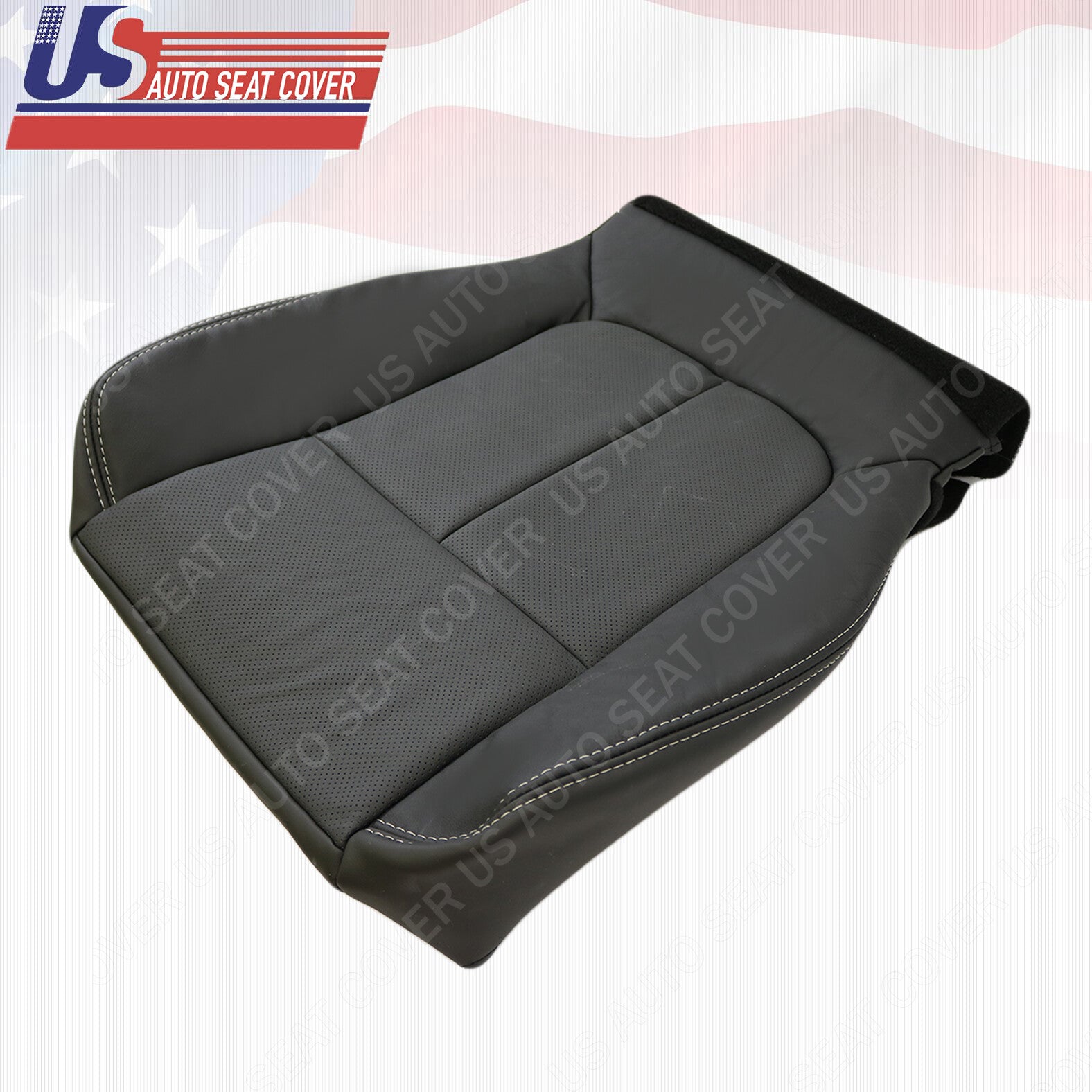 2009 To 2014 Ford F150 Pass. Bottom Perforated Leather Replacement Cover Black