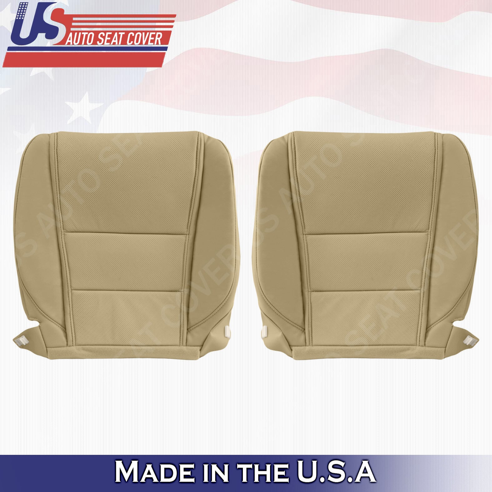 FITS 2009 to 2014 Acura TL Driver Passenger bottom Leather Seat Cover Tan