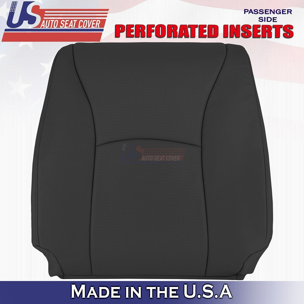 2004 to 2007 For Toyota Highlander Passenger Top & Bottom Leather Cover Black