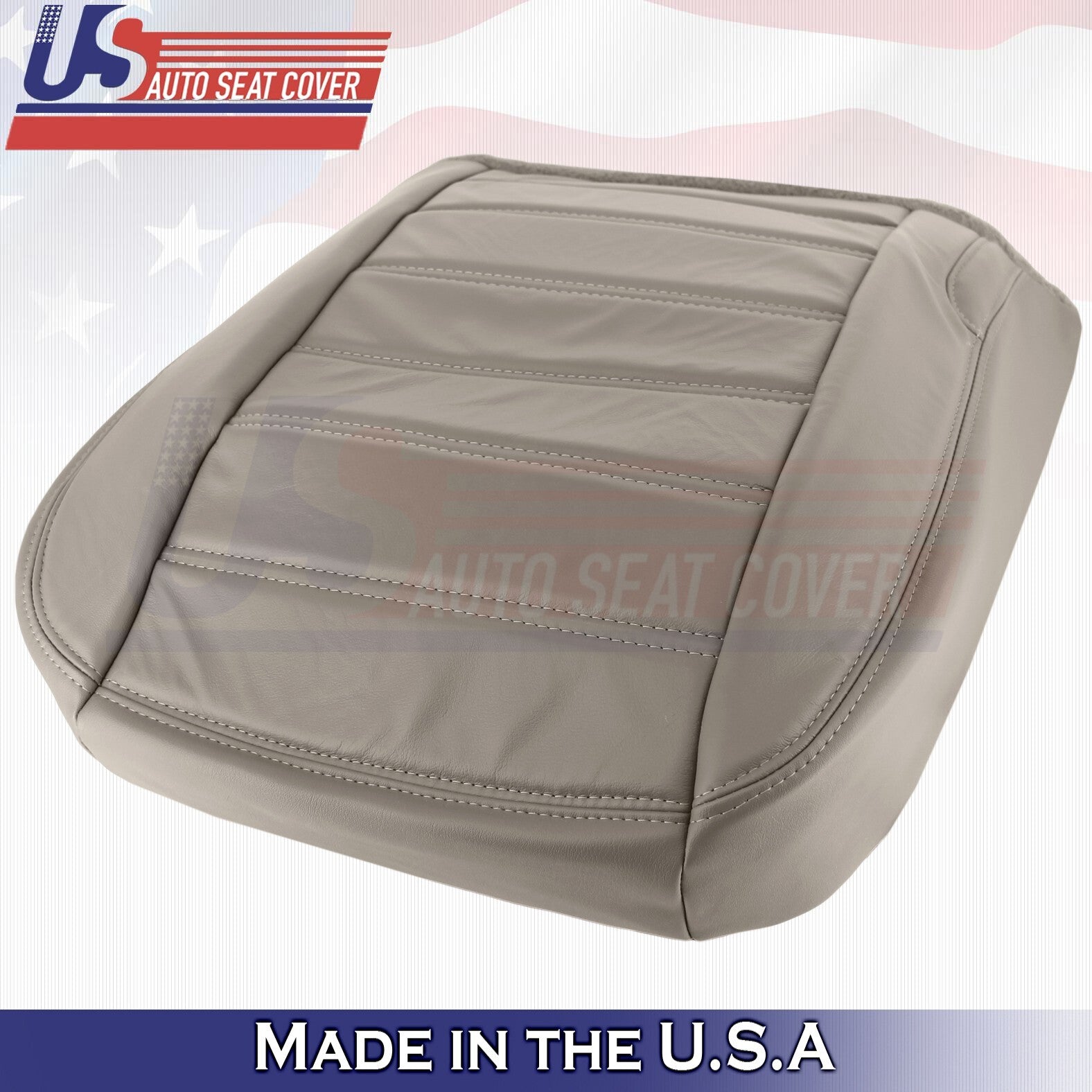 2003-2007 FOR Hummer H2 REAR Driver & Passenger Bottoms Leather Seat Cover Gray