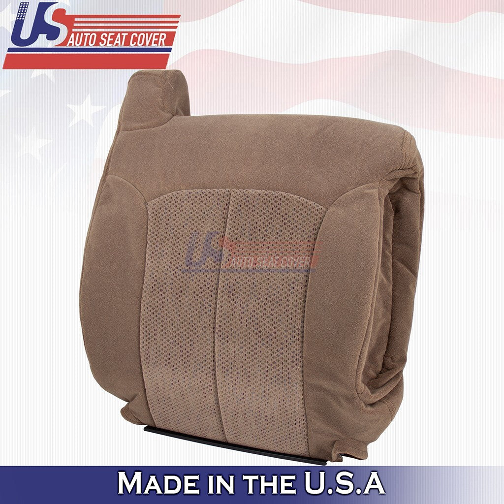 1999 to 2002 For Chevy Silverado Passenger Bottom &Top Cloth Seat Cover Dark Tan