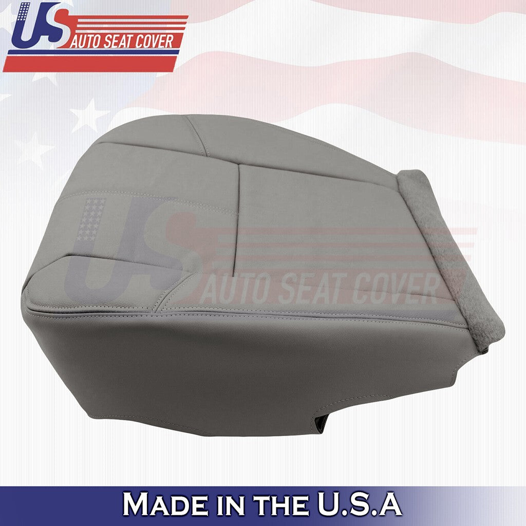 2007 to 2014 For Chevy Silverado WT Driver Top&Bottom Vinyl Seat Cover Dark Gray