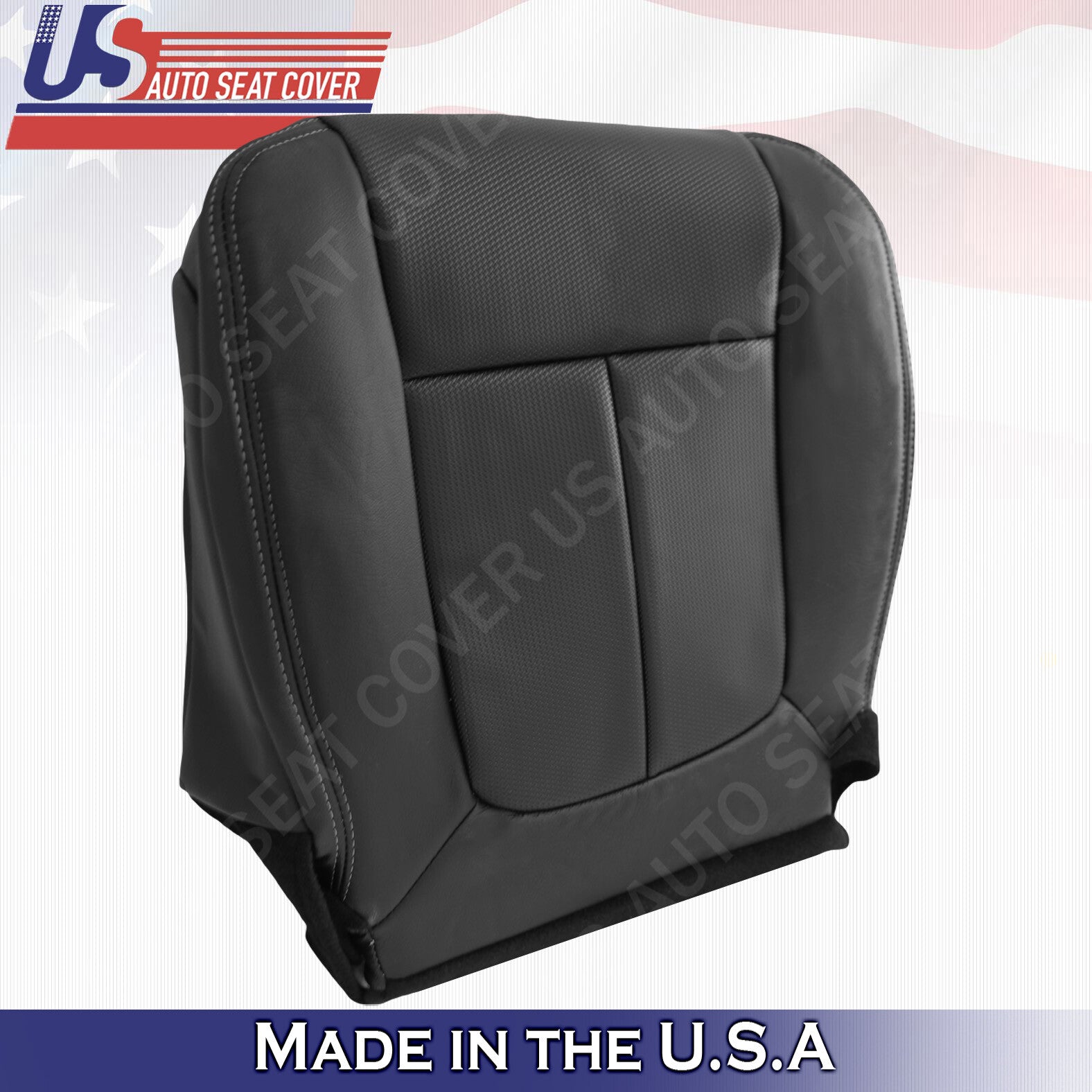 2009 to 2014 Ford F150 XL Passenger Bottom TEXTURE Leather Seat Cover Black