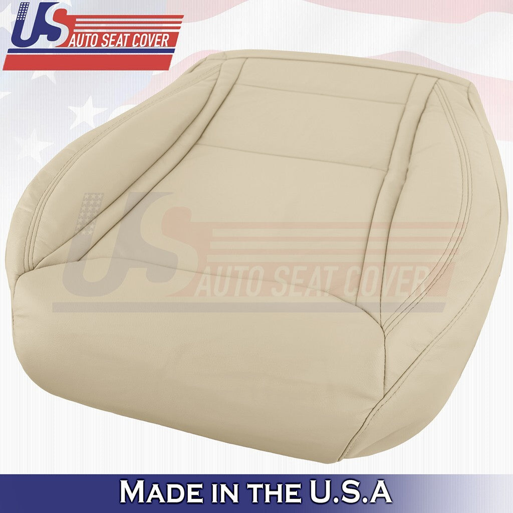 2012-2015 Fits Tesla Model S Driver & Passenger Bottom Vinyl Seat Covers Tan