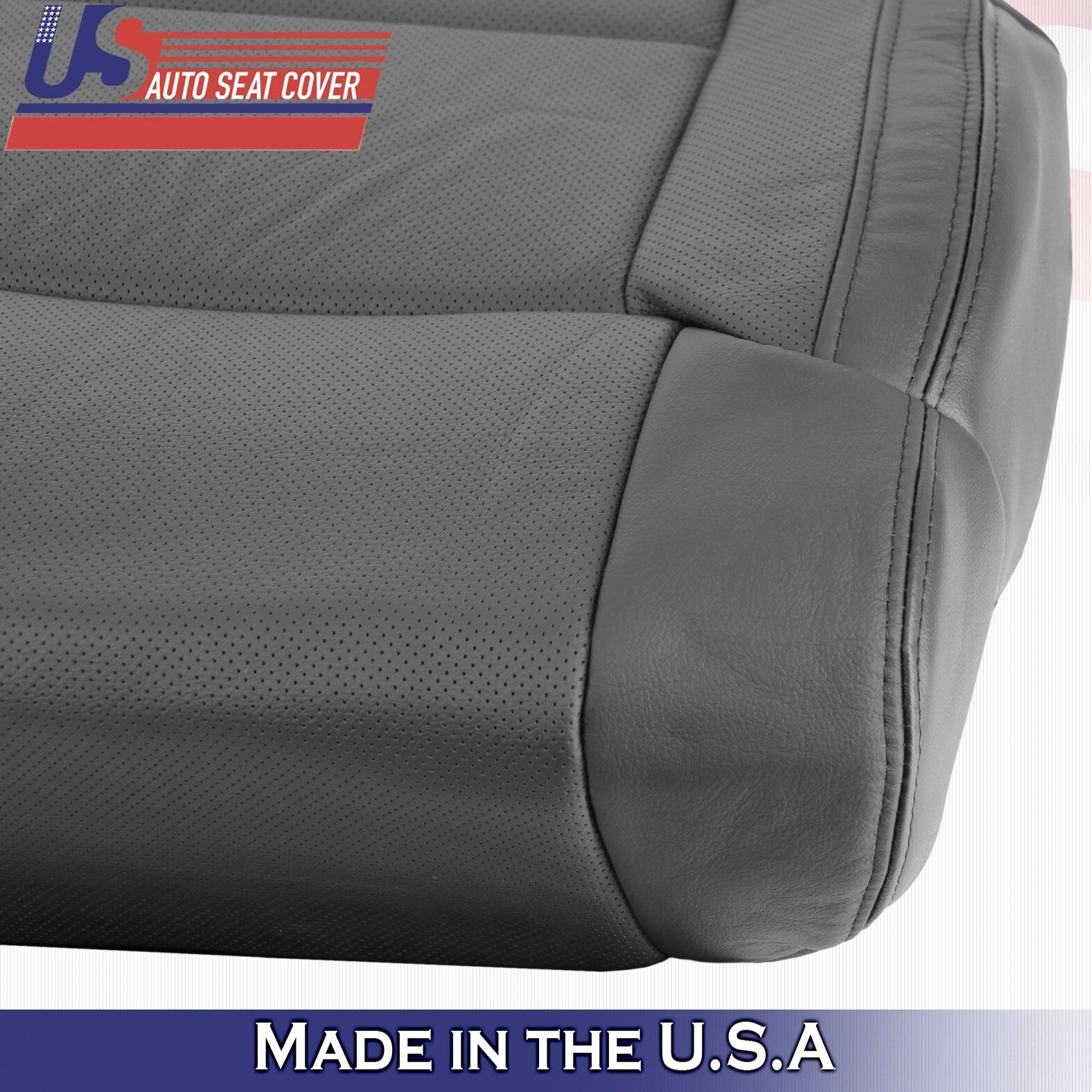 2016 2017 2018 For Toyota Tundra Driver Passenger Bottom Leather Seat Covers BLK