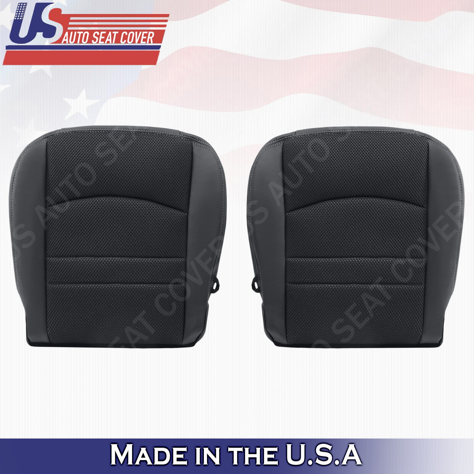 2013-2018 For Dodge Ram 1500 Sport- Bottoms Cloth/Leather Seat Cover Black
