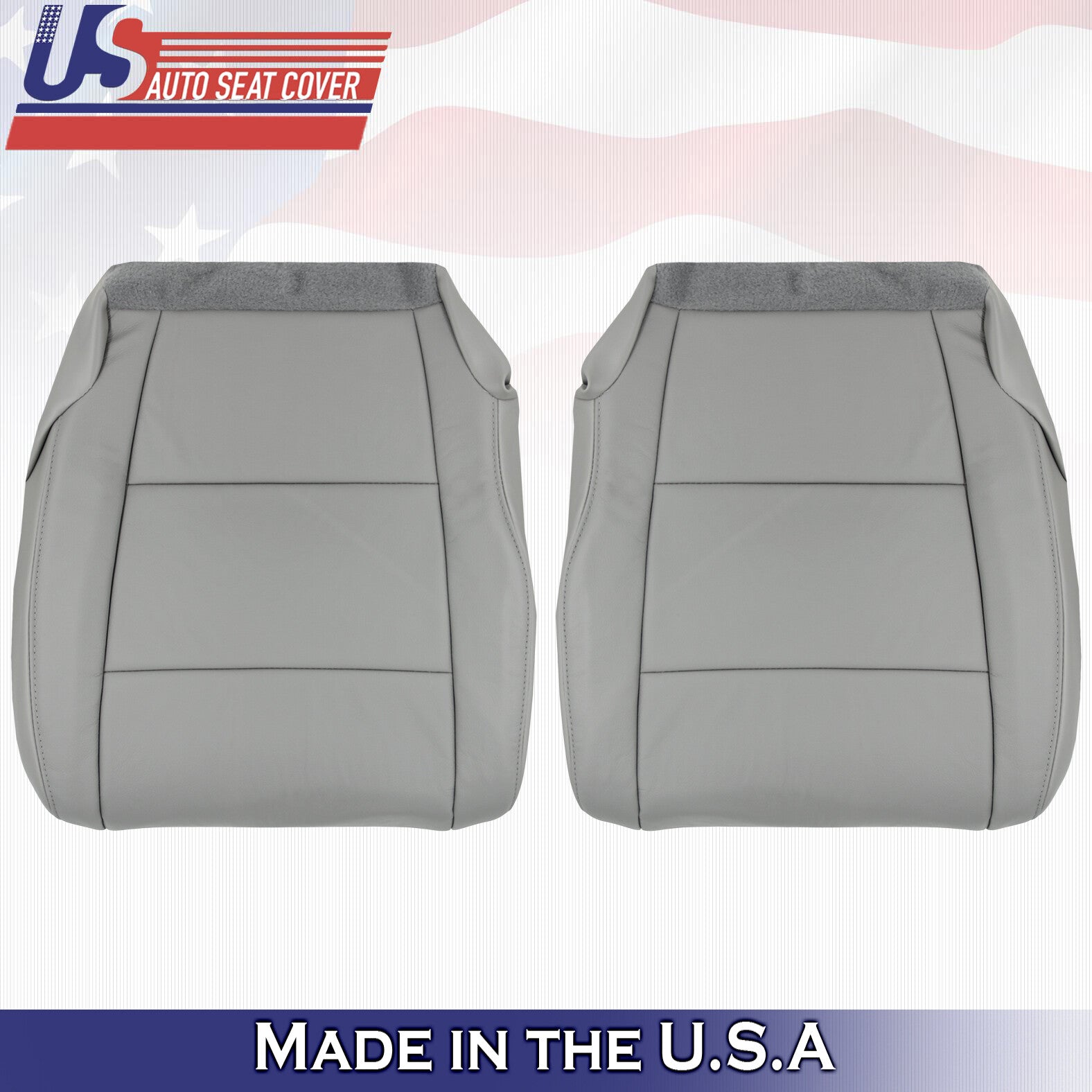 2012-2015 For Honda Pilot Driver and Passenger Bottoms Leather Seat Covers Gray