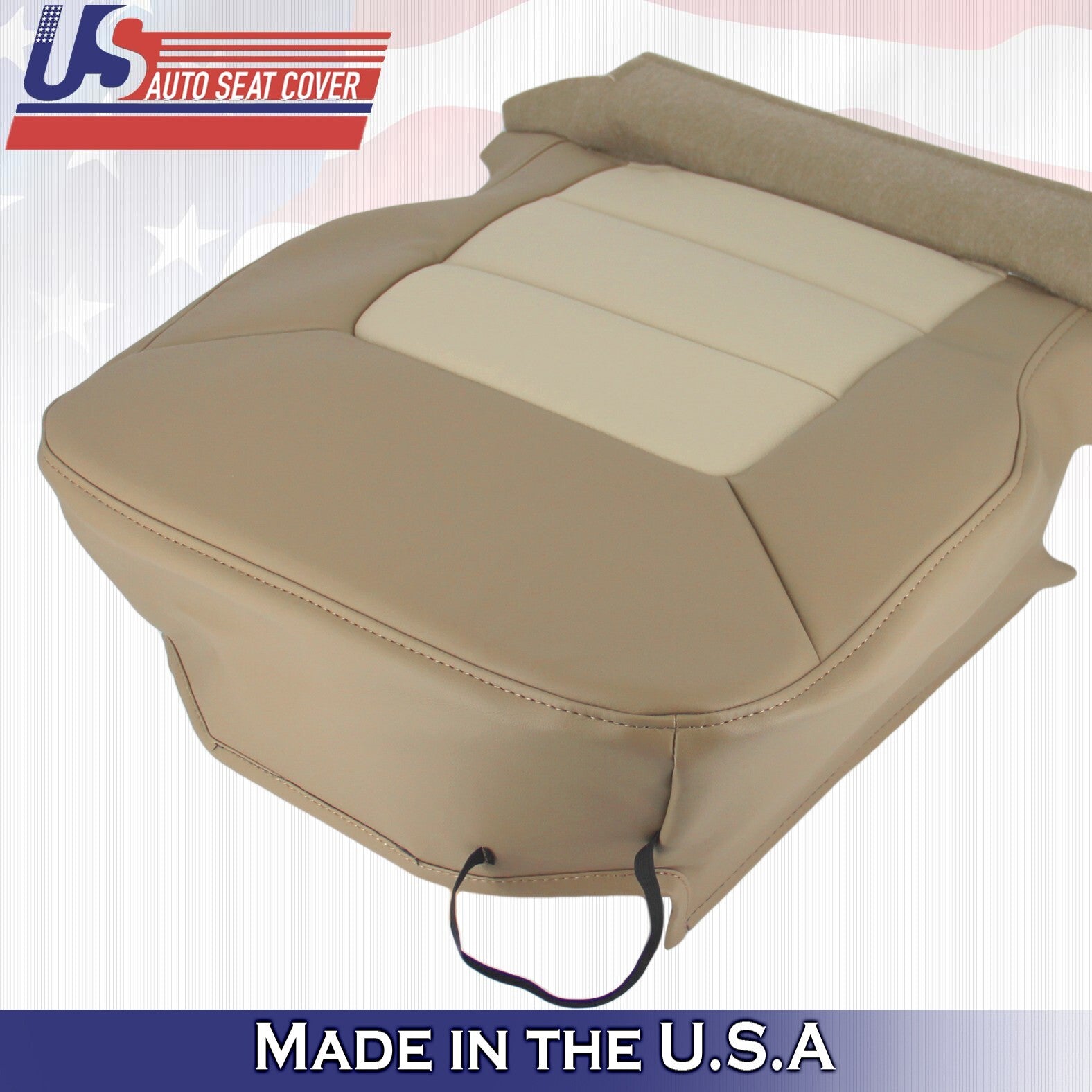 2004 For Ford Expedition 2nd Row Driver & Passenger Bottom Leather Covers Tan