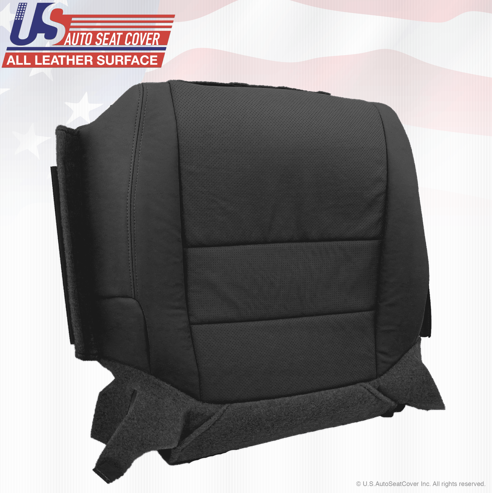 For 2008 Acura TL Driver & Passenger Bottom Replacement Perforated Leather Black