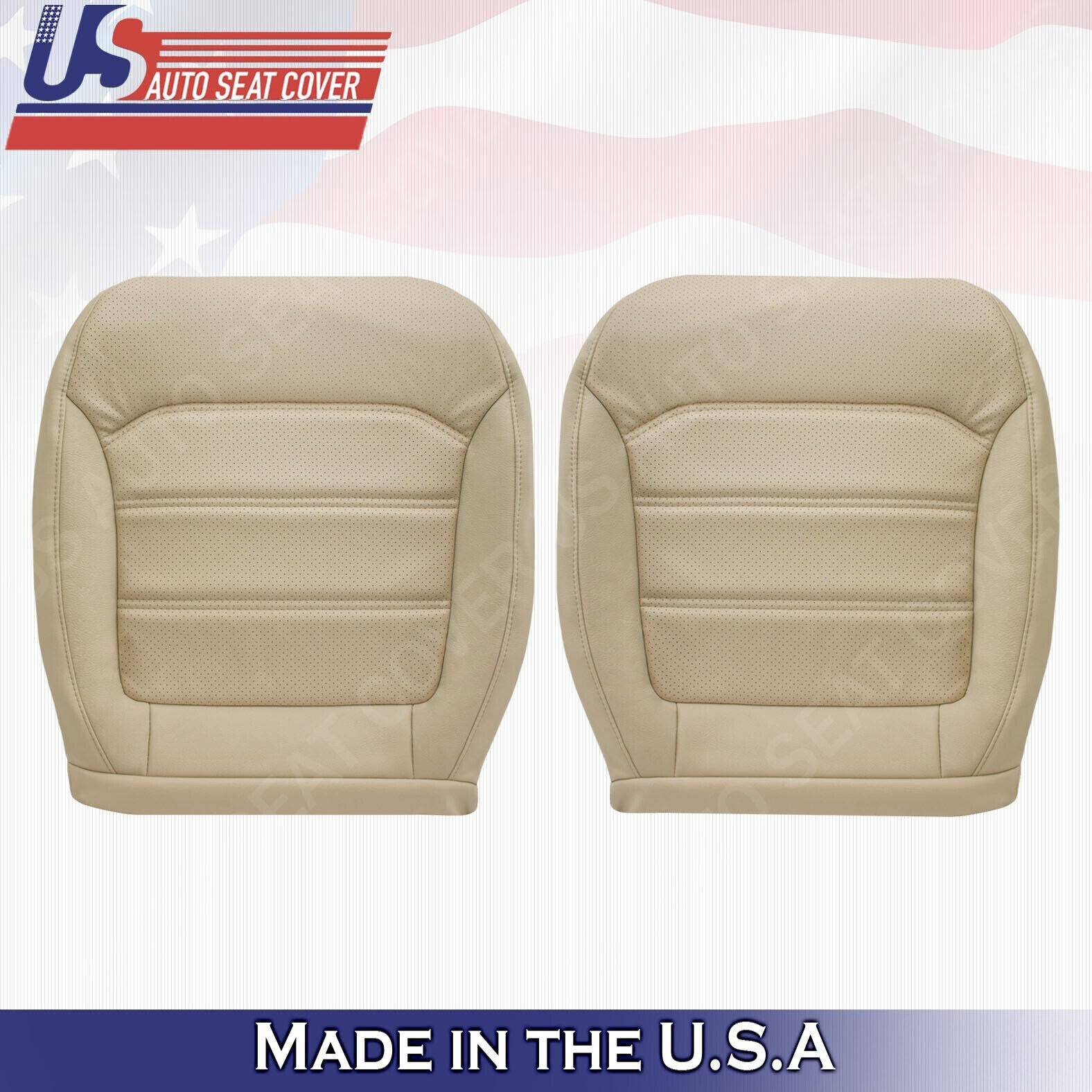 2012 to 2020 Fits Volkswagen Passat Front Set Bottoms &Tops Leather Cover Tan