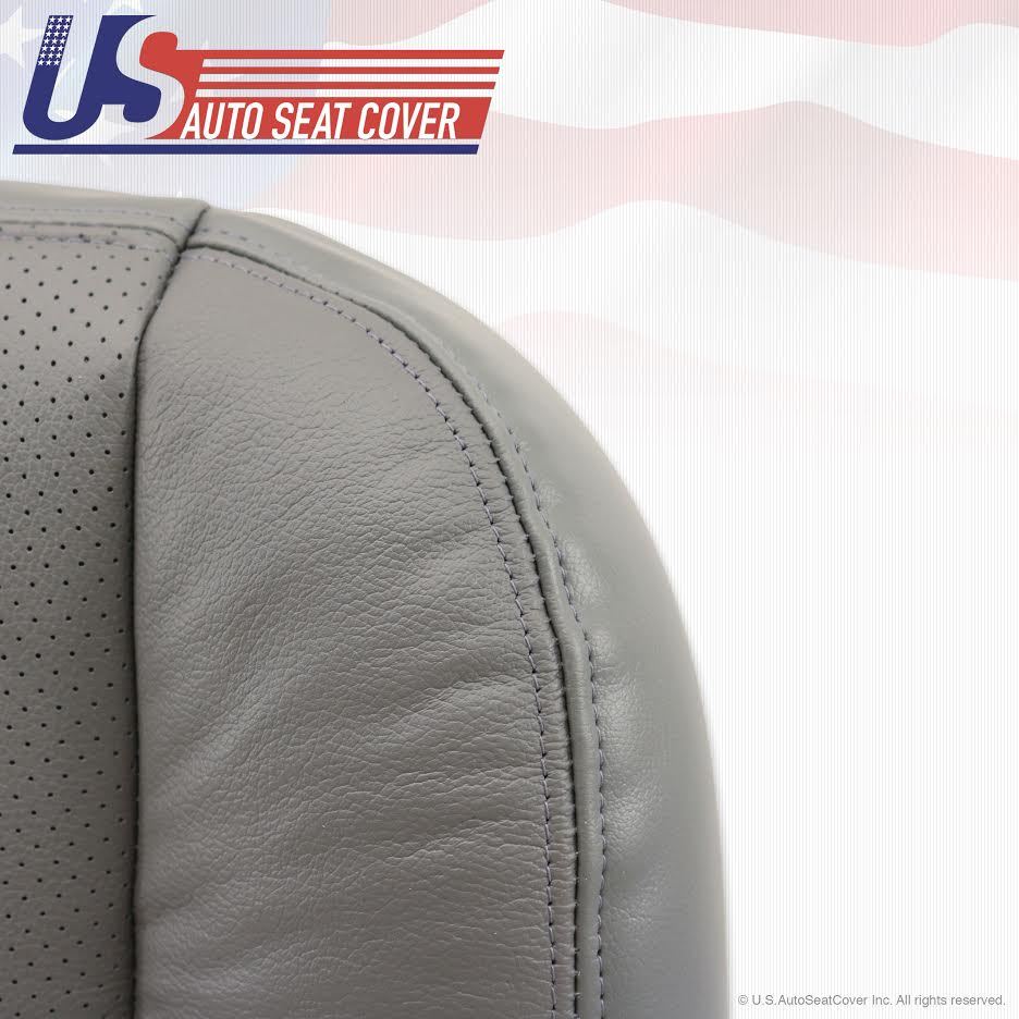 2002 to 2007 Fits Ford F-350 4WD Lariat Driver Bottom Leather Seat Cover Gray