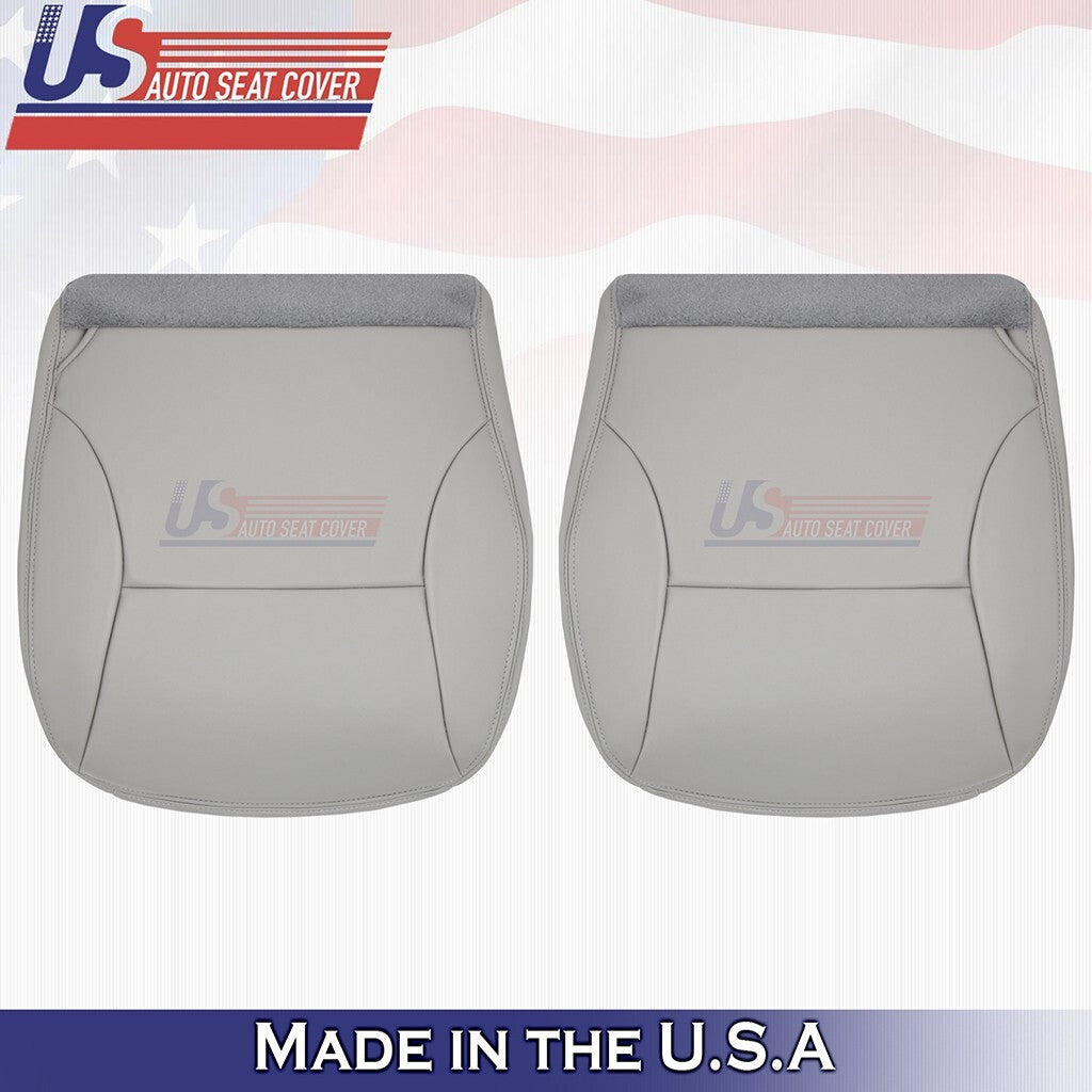 Driver&Passenger Bottoms Leather Seat Covers Gray For 1997 1998 Ford F150 Lariat
