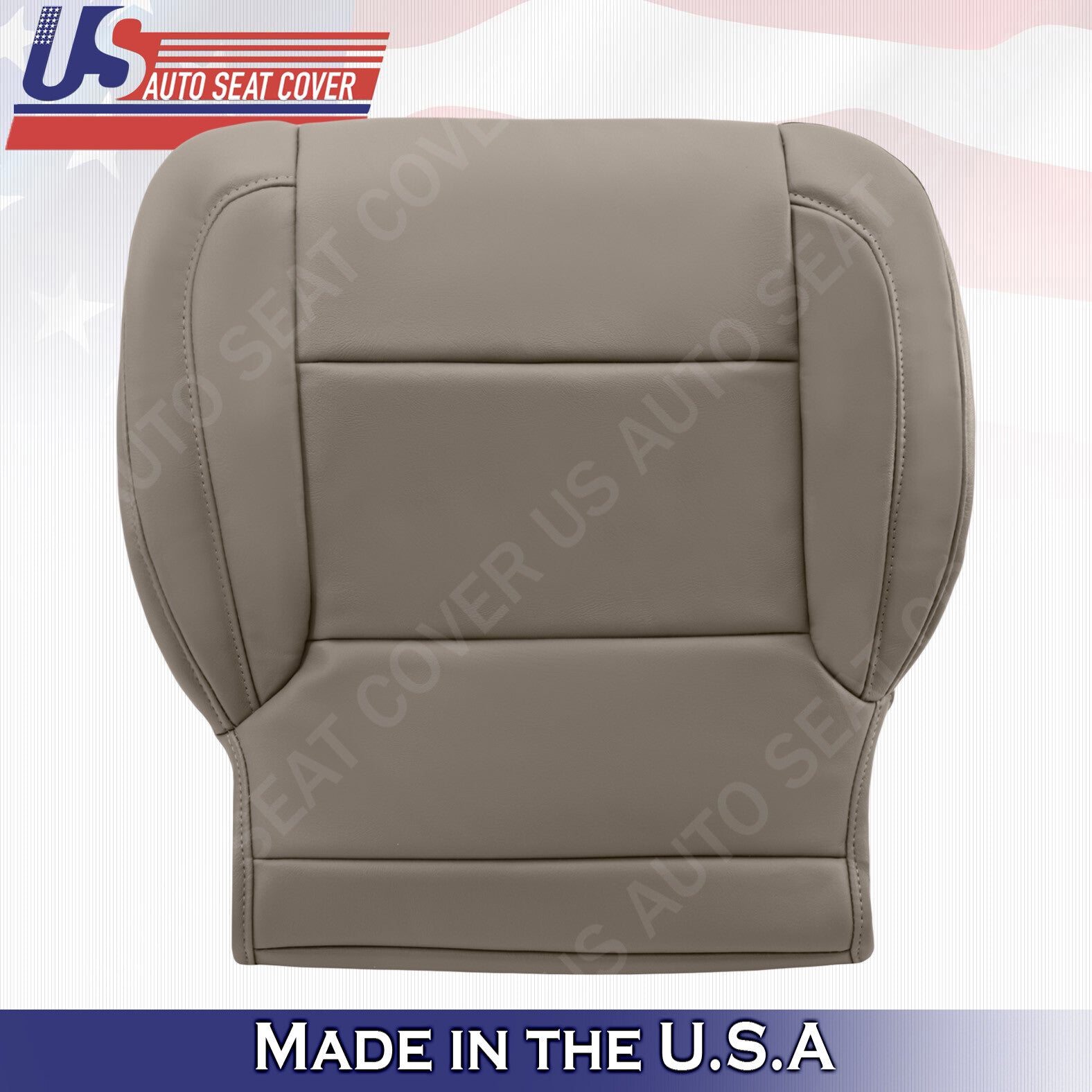 DRIVER & PASSENGER BOTTOMS tan leather seat covers for 2015-2018 Chevy/GMC